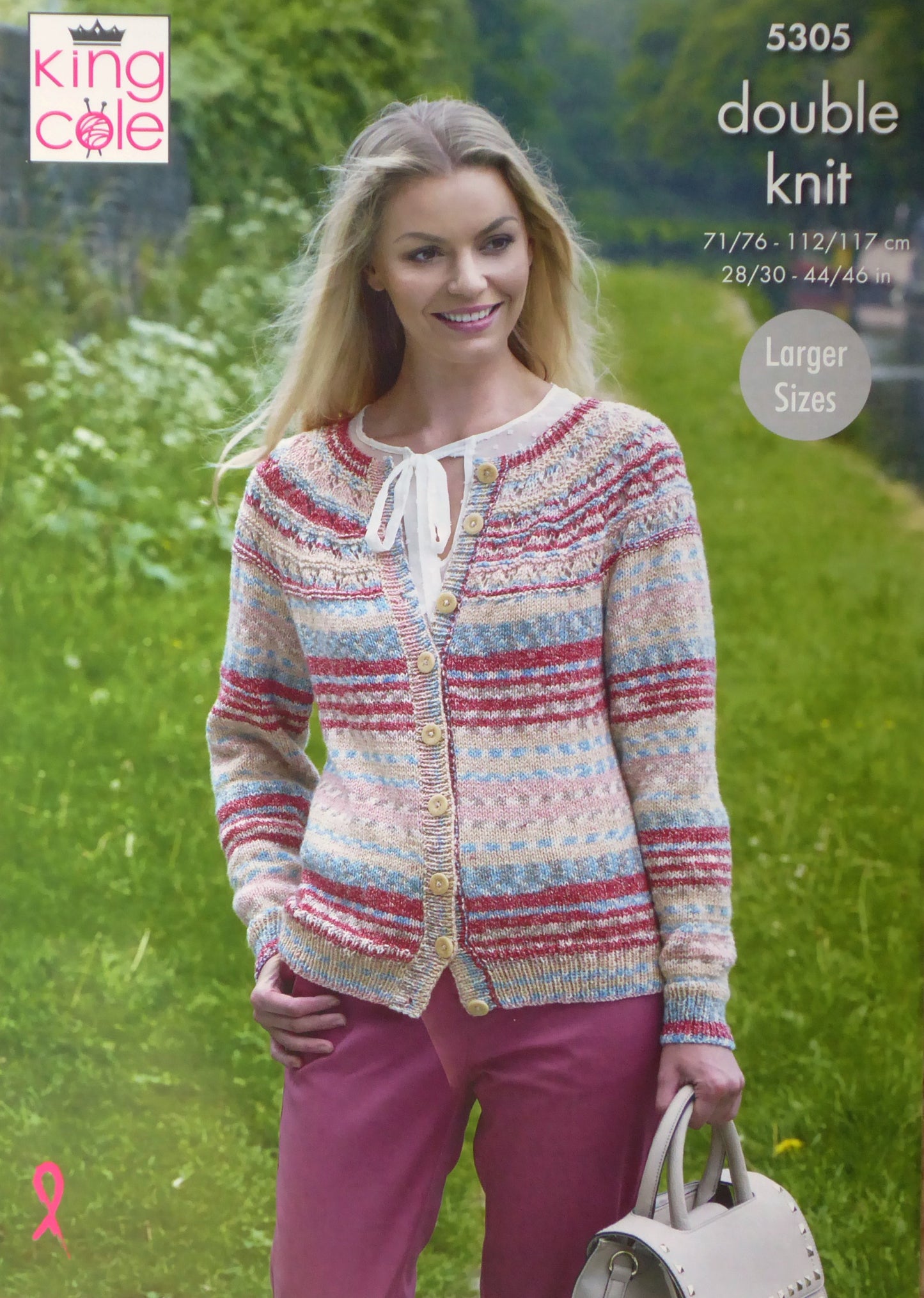 DIGITAL Knitting Pattern Ladies Lace Yoke Jumper and Cardigan Drifter DK King Cole 5305