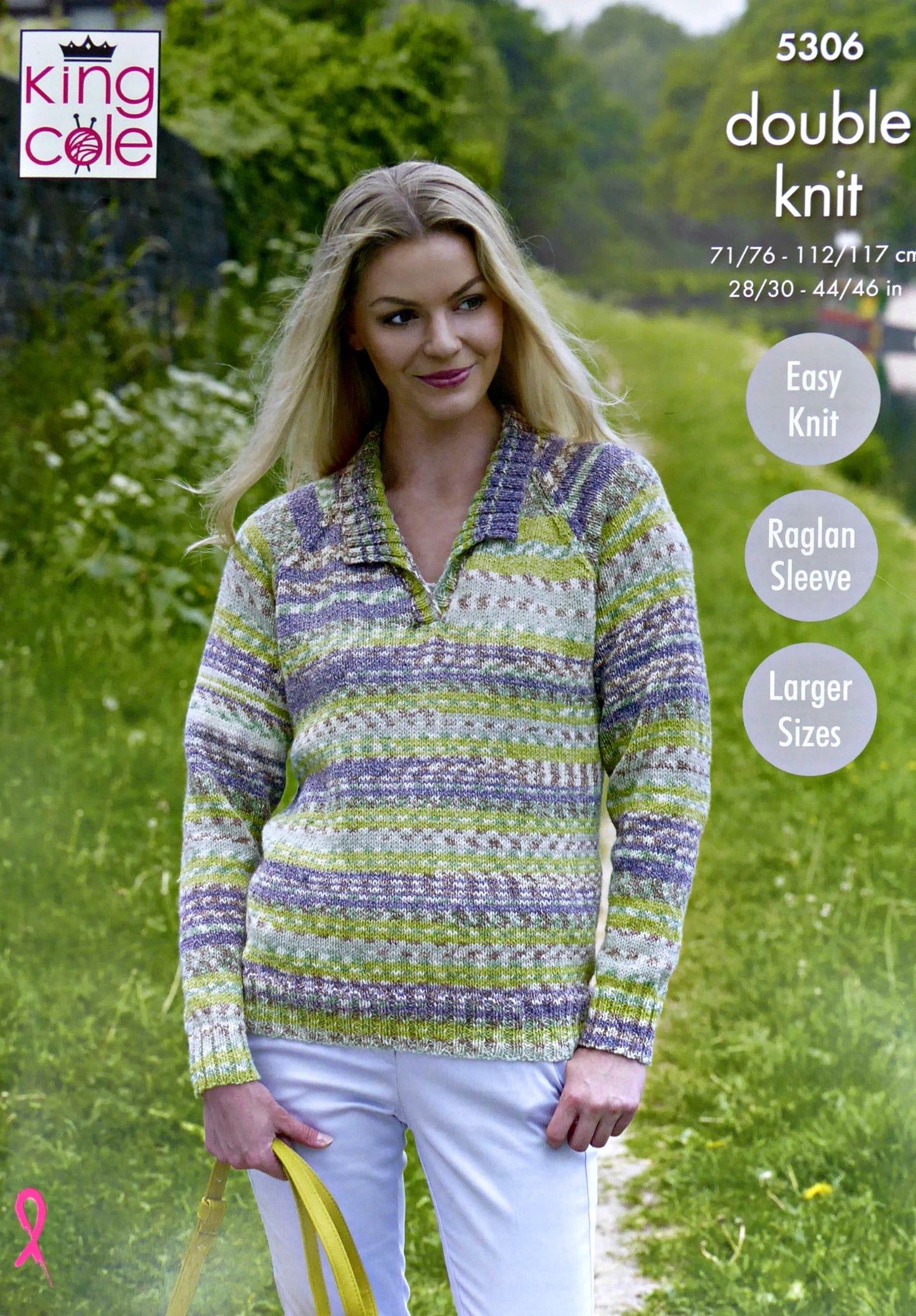 DIGITAL Knitting Pattern Ladies Easy Knit Jumpers Drifter DK King Cole 5306