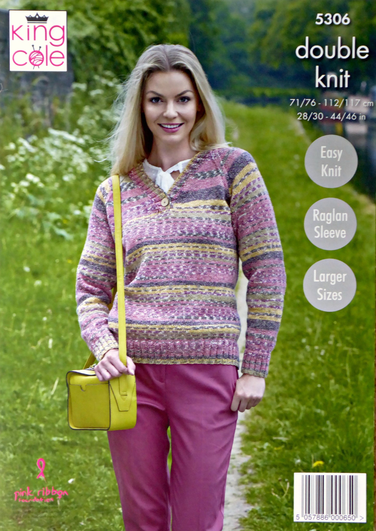 DIGITAL Knitting Pattern Ladies Easy Knit Jumpers Drifter DK King Cole 5306