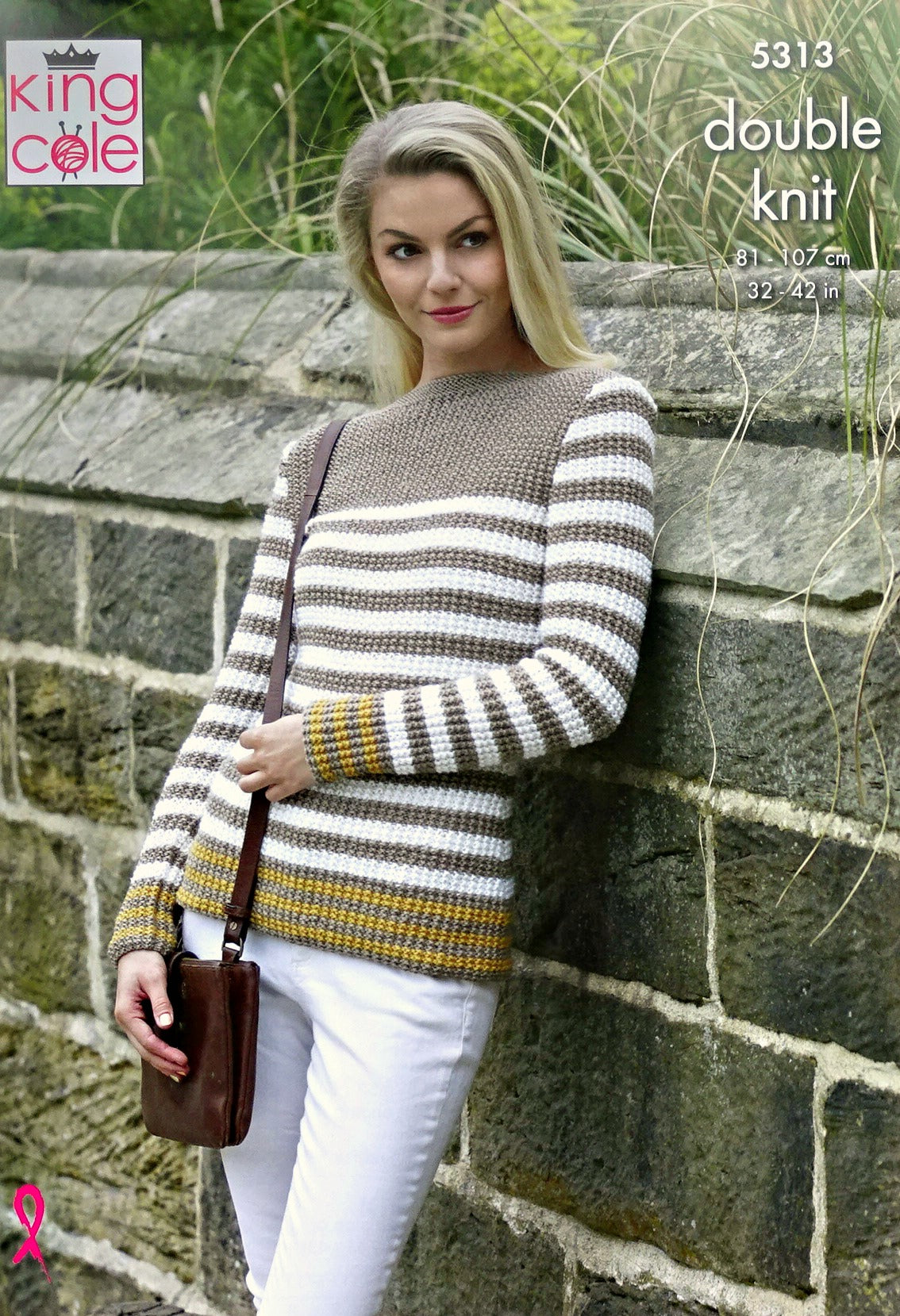 DIGITAL Knitting Pattern Ladies Striped Textured Cardigan and Jumper DK King Cole 5313