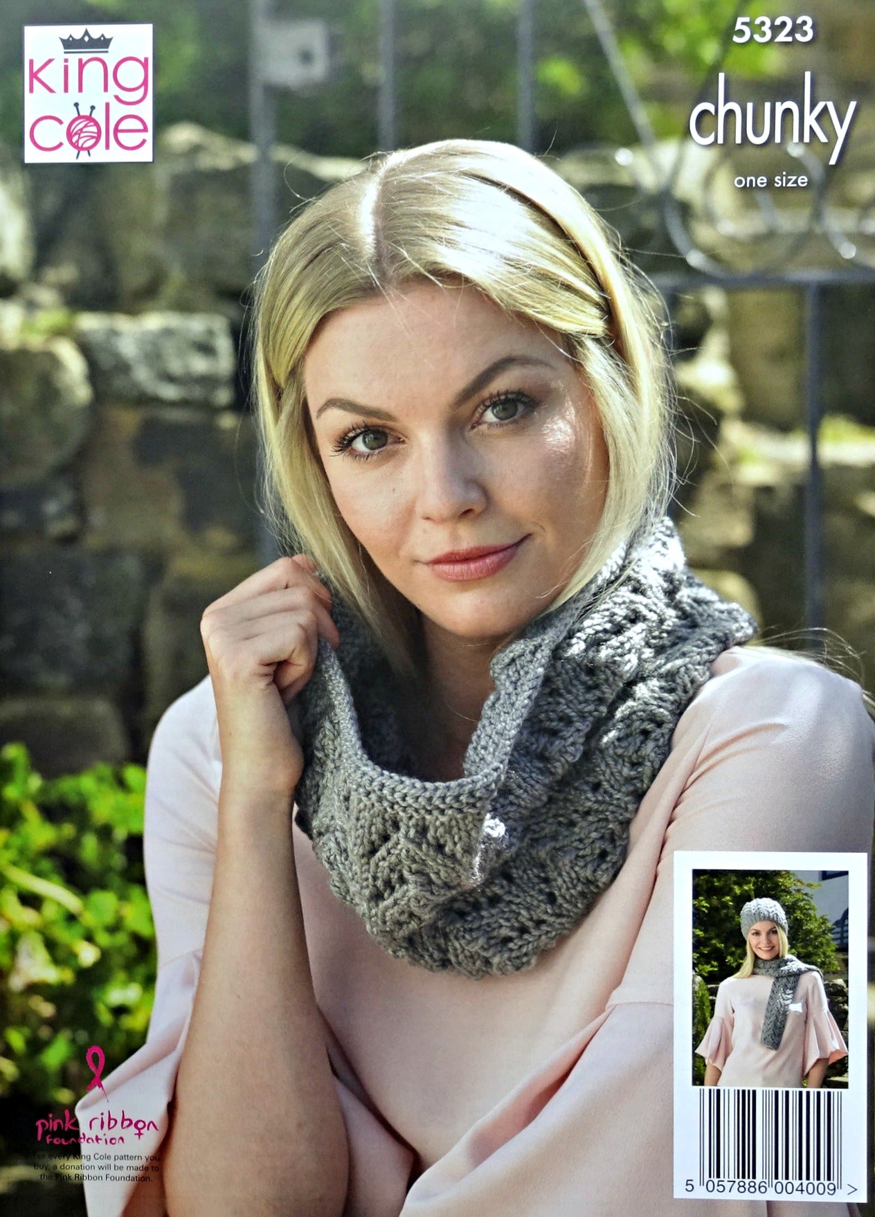 DIGITAL Knitting Pattern Ladies Lacy Jumper, Cowl, Scarf and Hat Chunky King Cole 5323