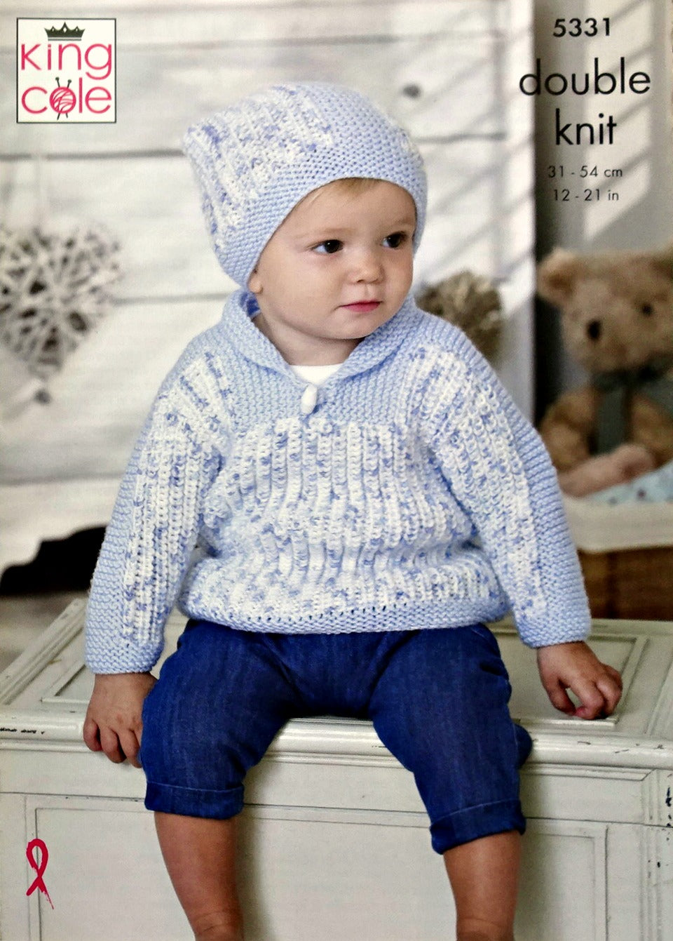 DIGITAL Knitting Pattern Baby Jumpers, Waistcoat and Hat Cherish DK King Cole 5331