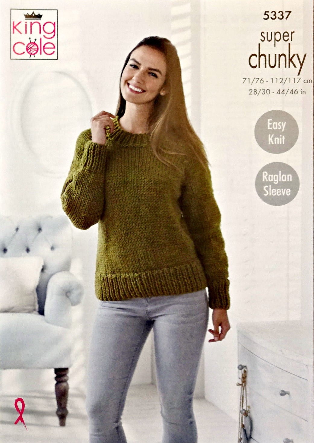 DIGITAL Knitting Pattern Ladies Easy Knit Jumper & Jacket Super Chunky King Cole 5337