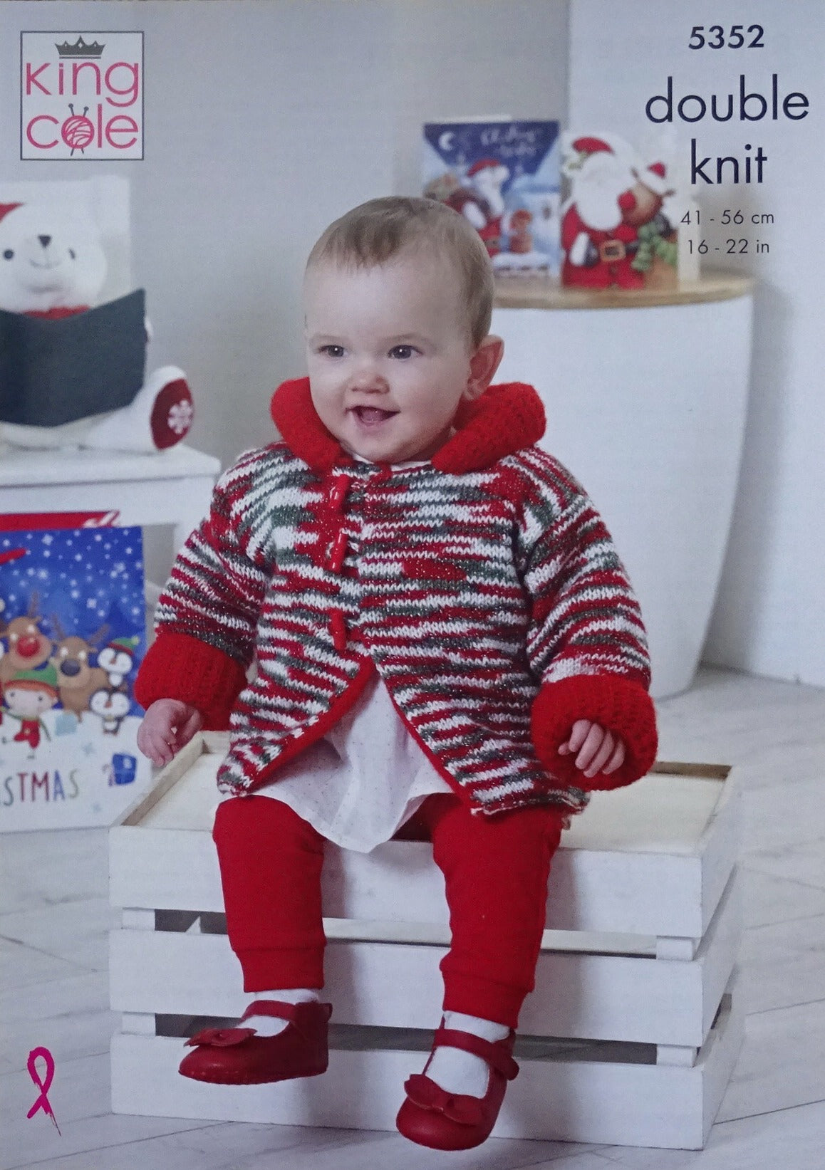 DIGITAL Knitting Pattern Baby Christmas Reversable Hooded Duffle Jackets Glitz DK 5352