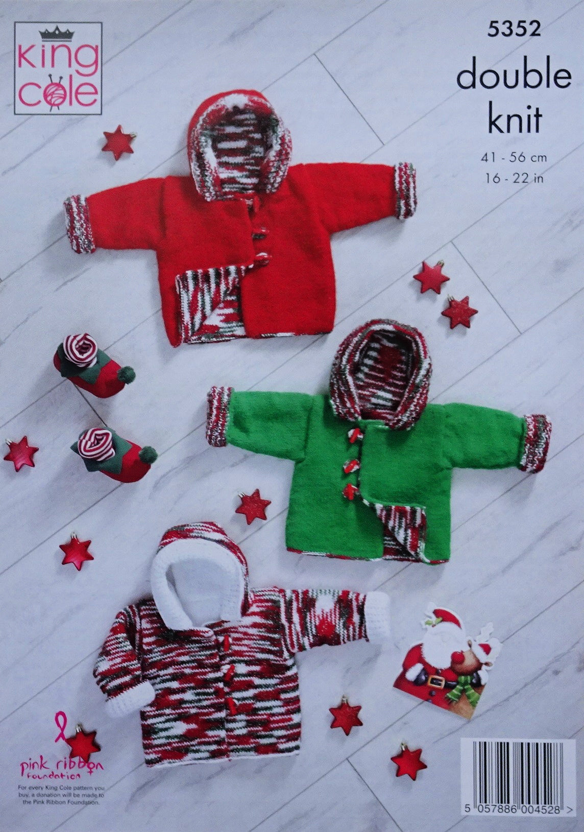 DIGITAL Knitting Pattern Baby Christmas Reversable Hooded Duffle Jackets Glitz DK 5352