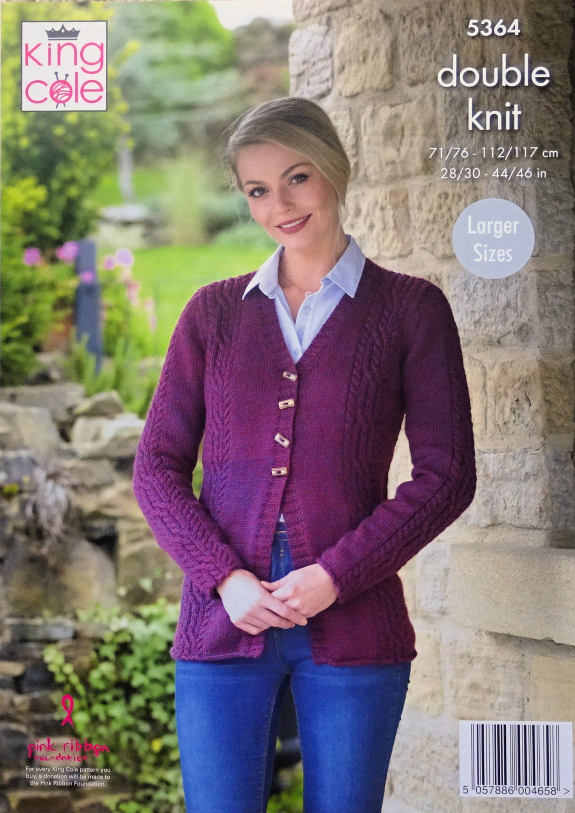 DIGITAL Knitting Pattern Ladies Long Sleeve Cable Jumper and Cardigan DK King Cole 5364