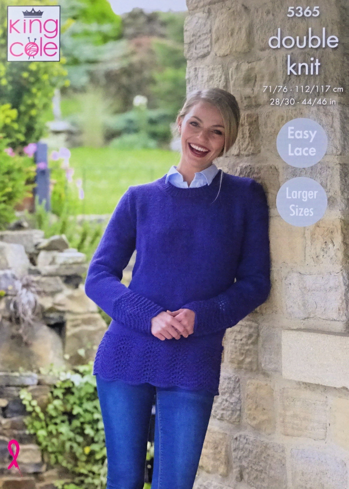 DIGITAL Knitting Pattern Ladies Jumper and Cardigan with Lace Wave Hem DK King Cole 5365