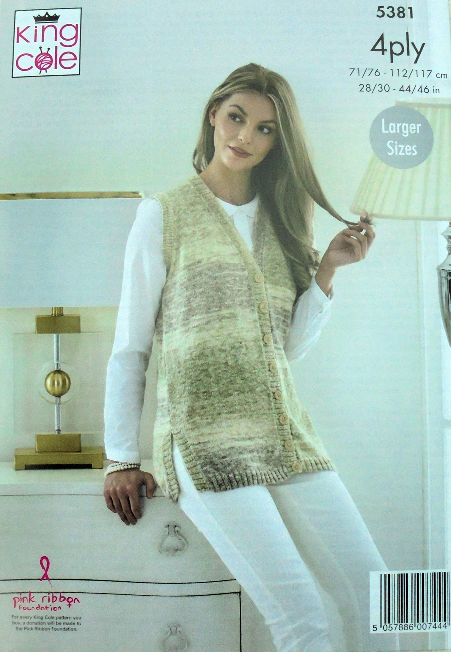 DIGITAL Knitting Pattern Ladies Easy Knit Cardigan and Long Waistcoat 4ply 5381 King Cole