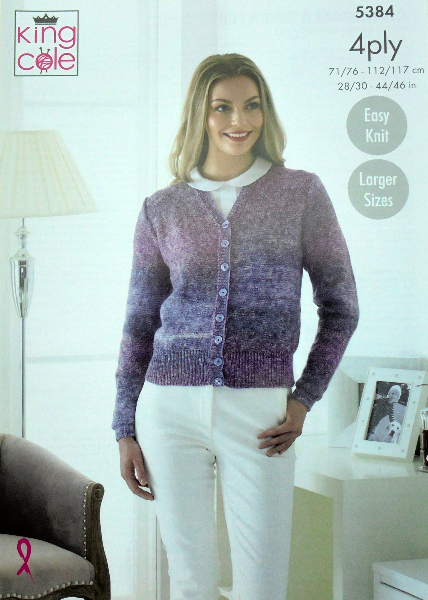 DIGITAL Knitting Pattern Ladies Easy Knit Cardigan and Jumper 4ply 5384 King Cole