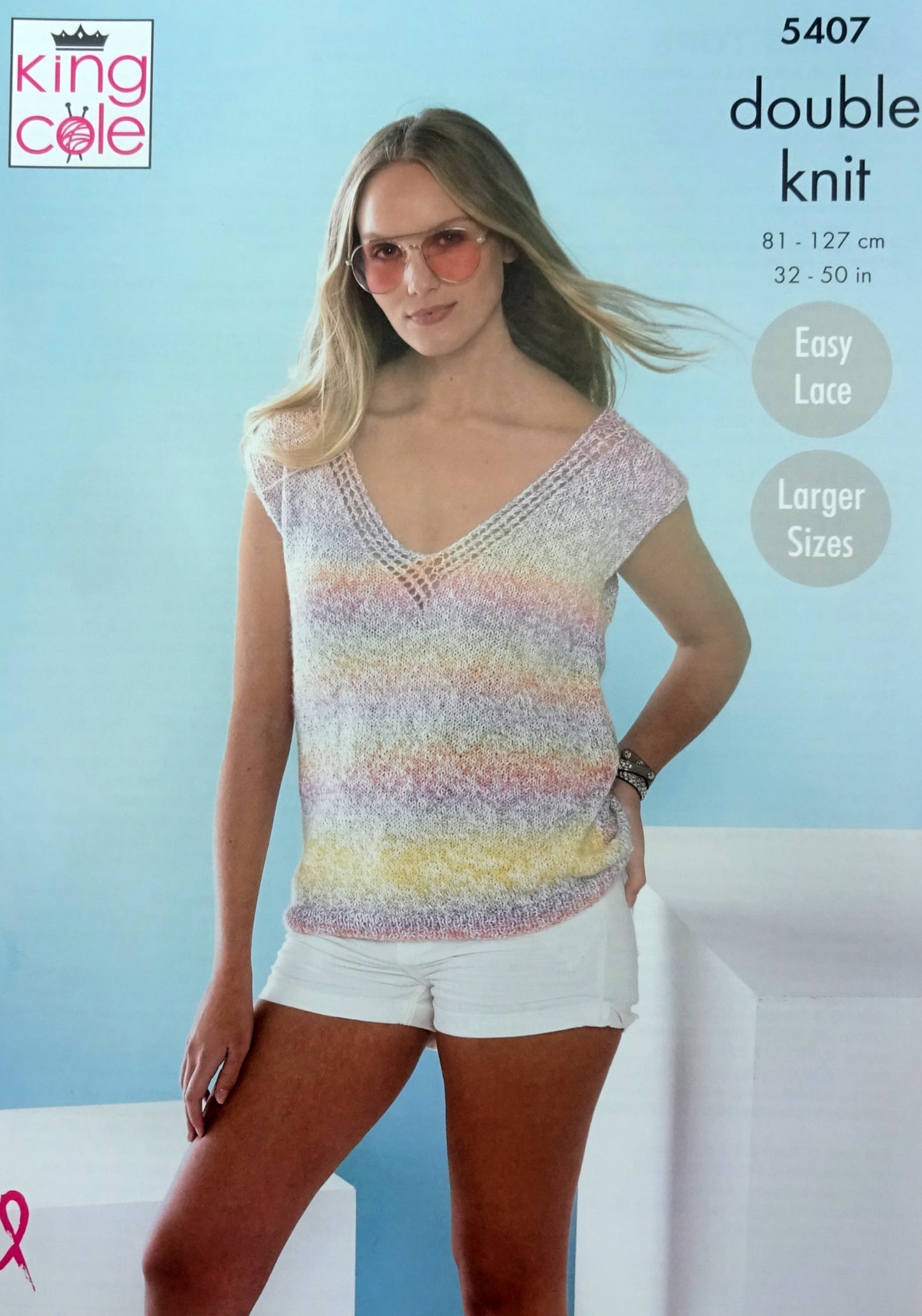 DIGITAL Knitting Pattern Ladies Easy Knit Summer Tops King Cole 5407