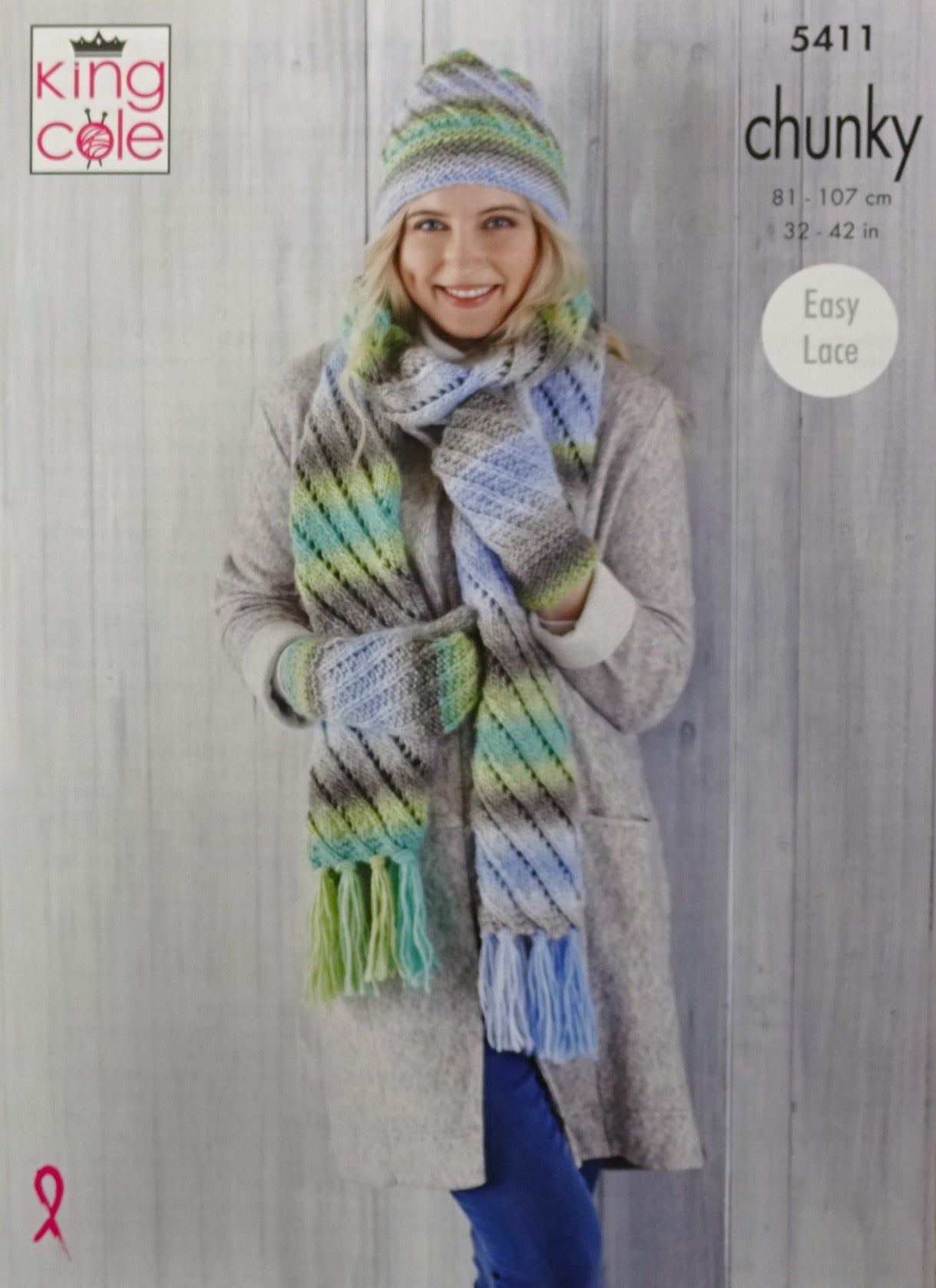 DIGITAL Knitting Pattern Ladies Jumper, Cowl, Scarf, Hat and Mittens Chunky King Cole 5411