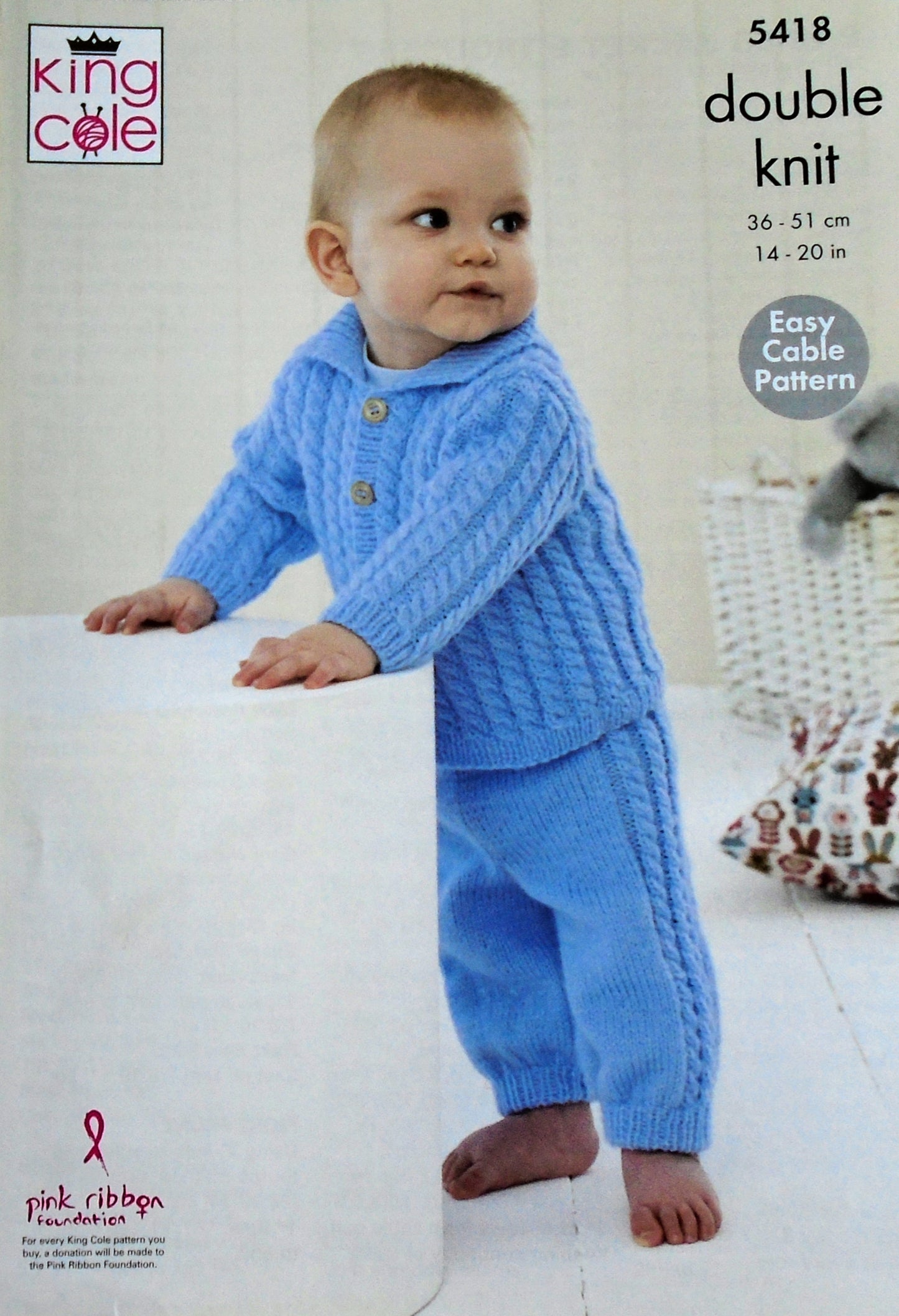 DIGITAL Knitting Pattern Baby Cable Jacket & Trousers Comfort DK King Cole 5418