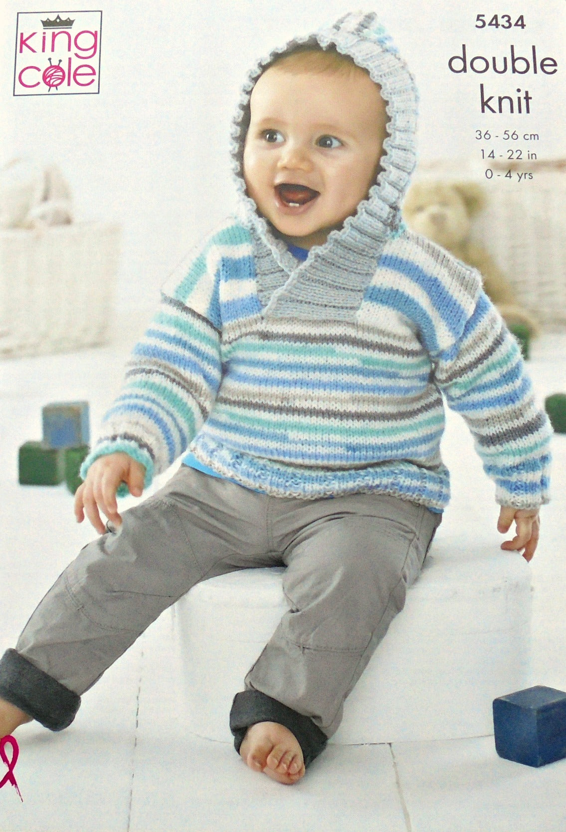 DIGITAL Knitting Pattern Baby Hooded Jumper, Coat and Hat DK King Cole 5434