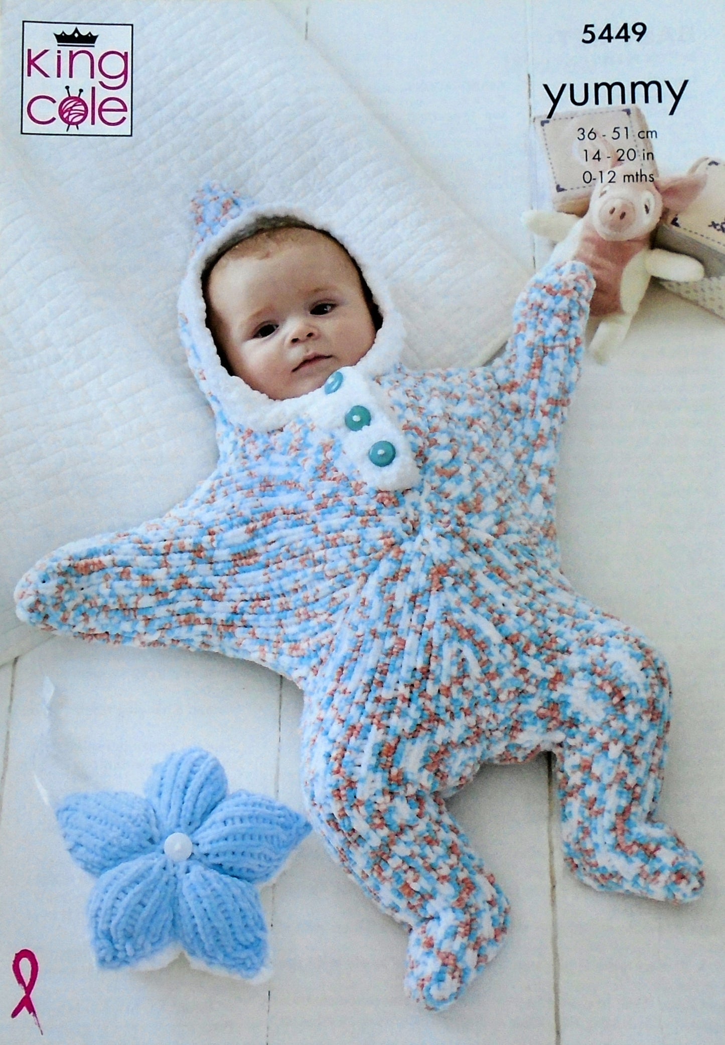 DIGITAL Knitting Pattern Baby Star Sleep Suit, Blanket, Star Cushion & Star Toy Yummy Chunky King Cole 5449