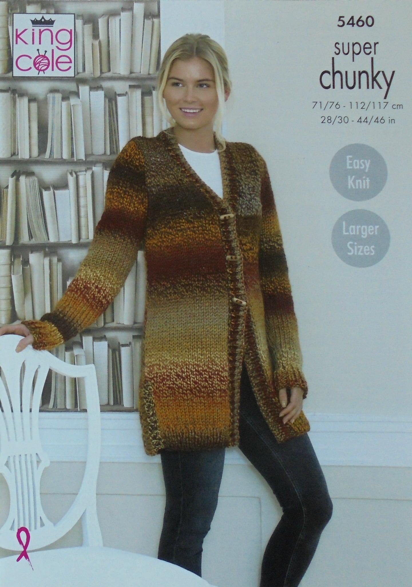 DIGITAL Knitting Pattern Ladies Easy Knit Long Jacket and Waistcoat Super Chunky King Cole 5460