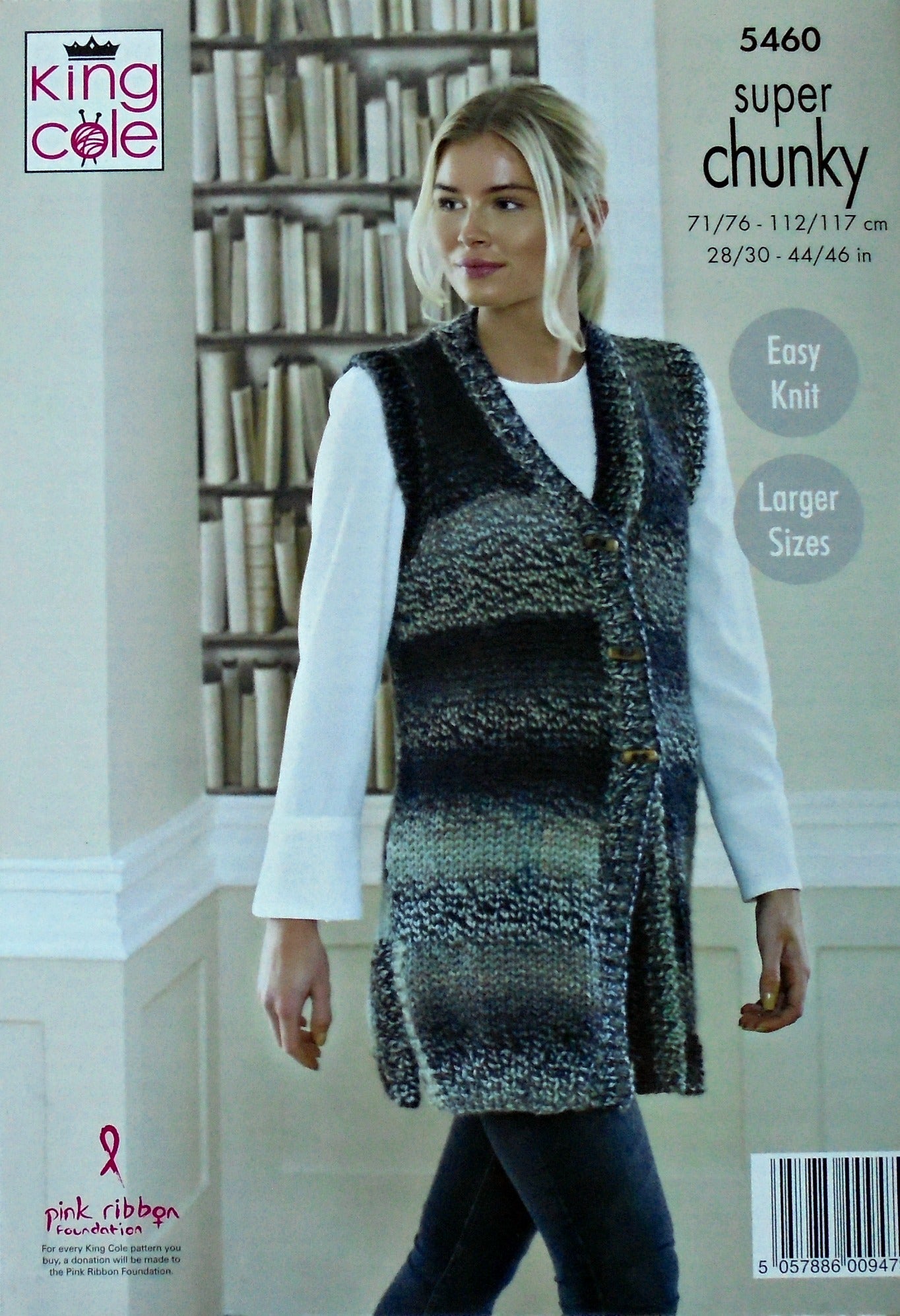 DIGITAL Knitting Pattern Ladies Easy Knit Long Jacket and Waistcoat Super Chunky King Cole 5460