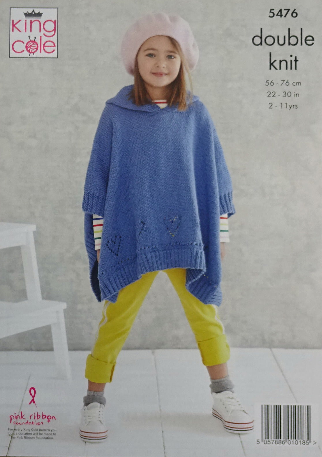 DIGITAL Knitting Pattern Childrens Girls Heart Ponchos Drifter DK King Cole 5476