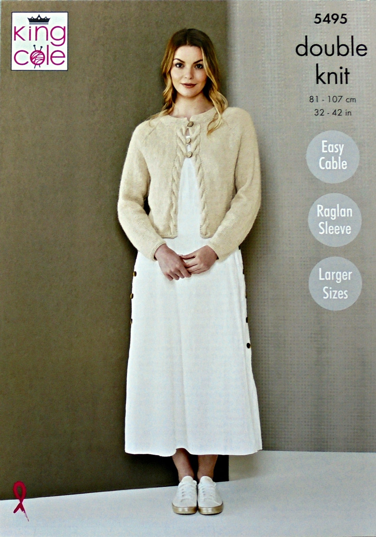 DIGITAL Knitting Pattern Ladies Cable Edge Cardigan and Split Front Cable Jumper DK 5495