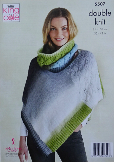 DIGITAL Knitting Pattern Ladies Lacy Wrap, Poncho and Lacy Cowl Curiousity DK 5507