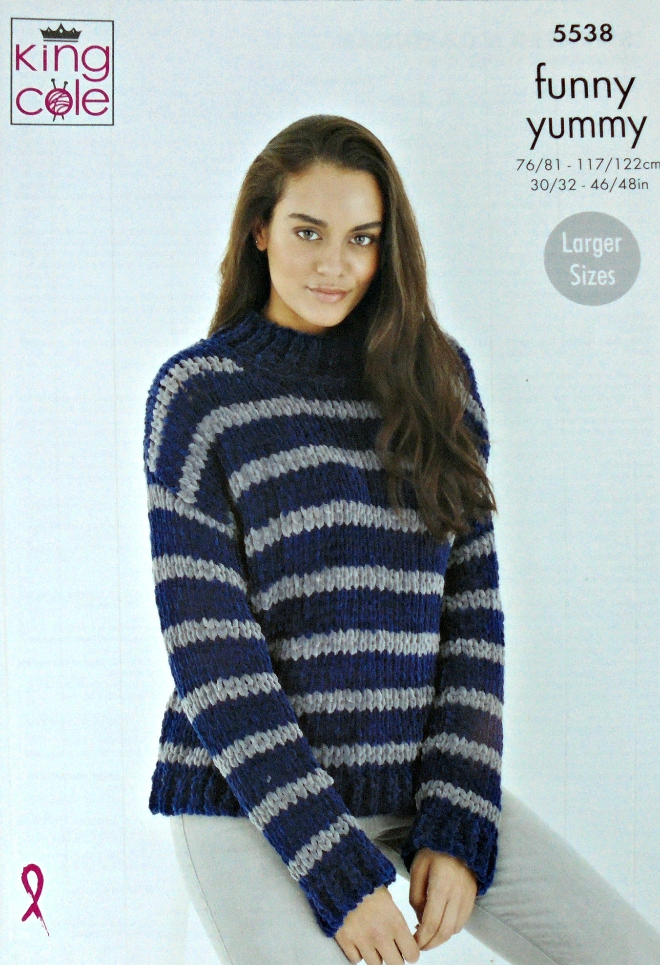 DIGITAL Knitting Pattern Ladies Striped Jumper & Jacket Yummy Chunky King Cole 5538