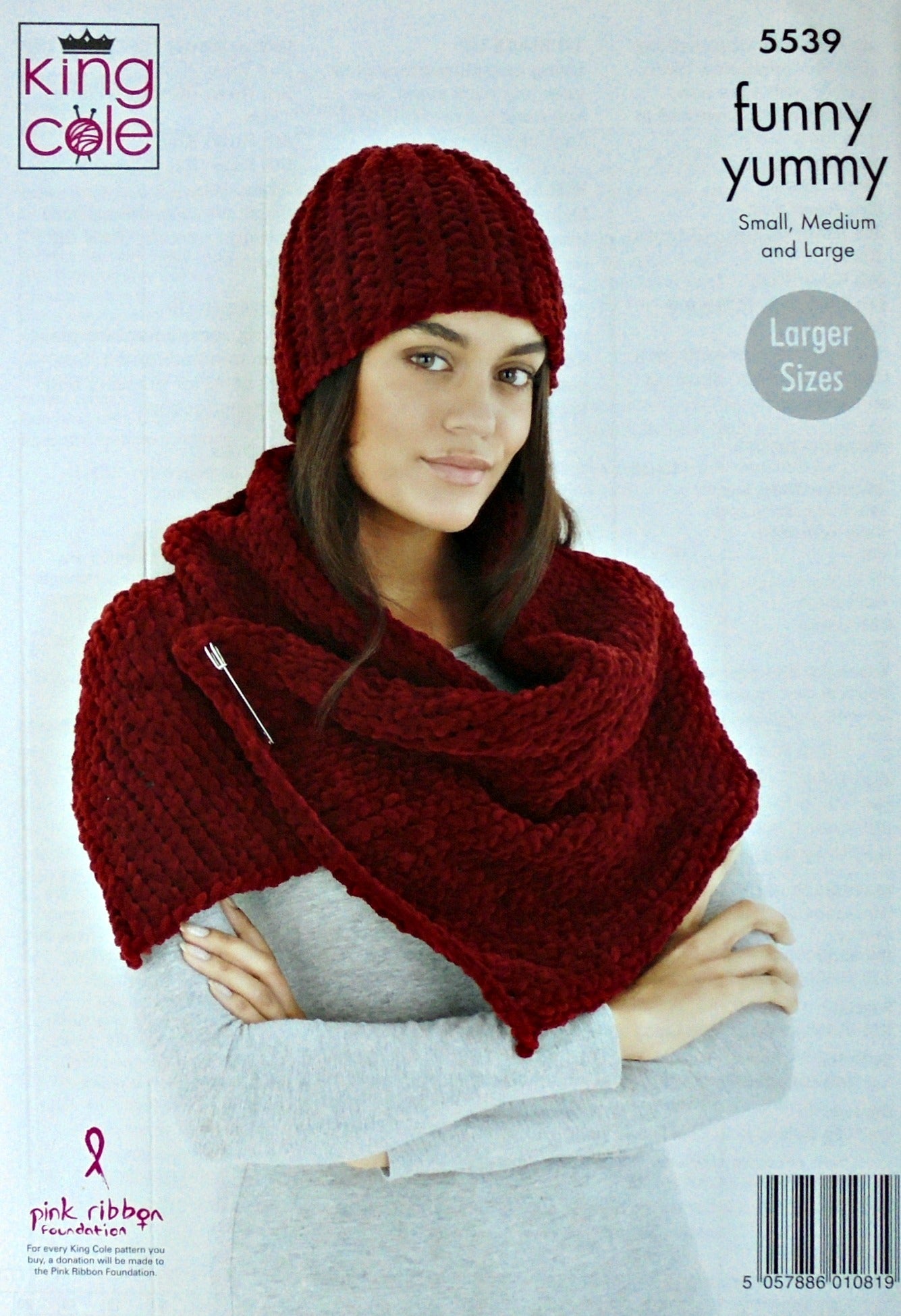 DIGITAL Knitting Pattern Ladies Poncho, Shoulder Wrap/Scarf and Hats Yummy Chunky King Cole 5539