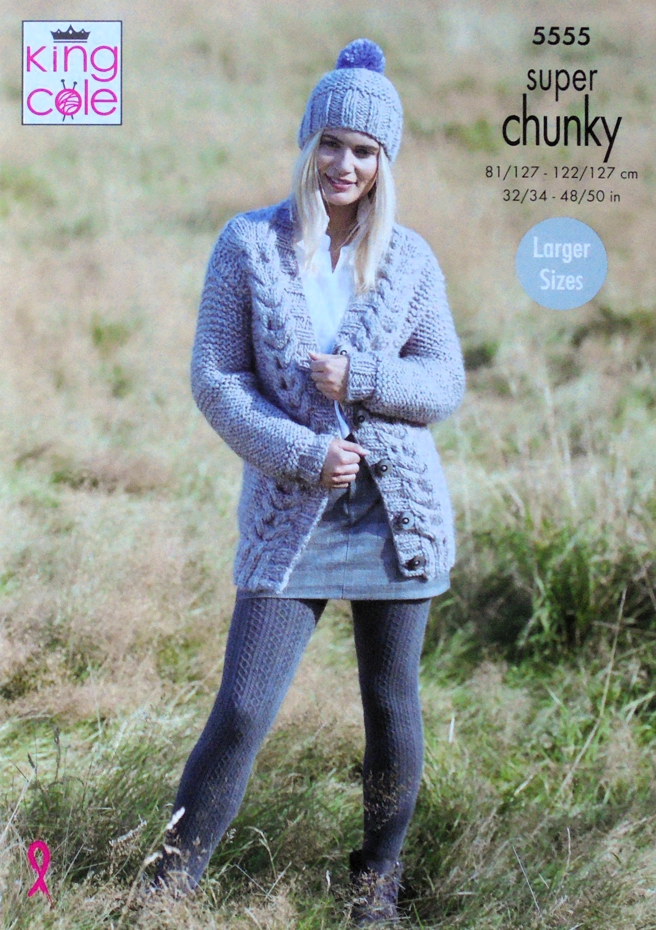 DIGITAL Knitting Pattern Ladies Cable Jacket Hat and Scarf Super Chunky King Cole 5555