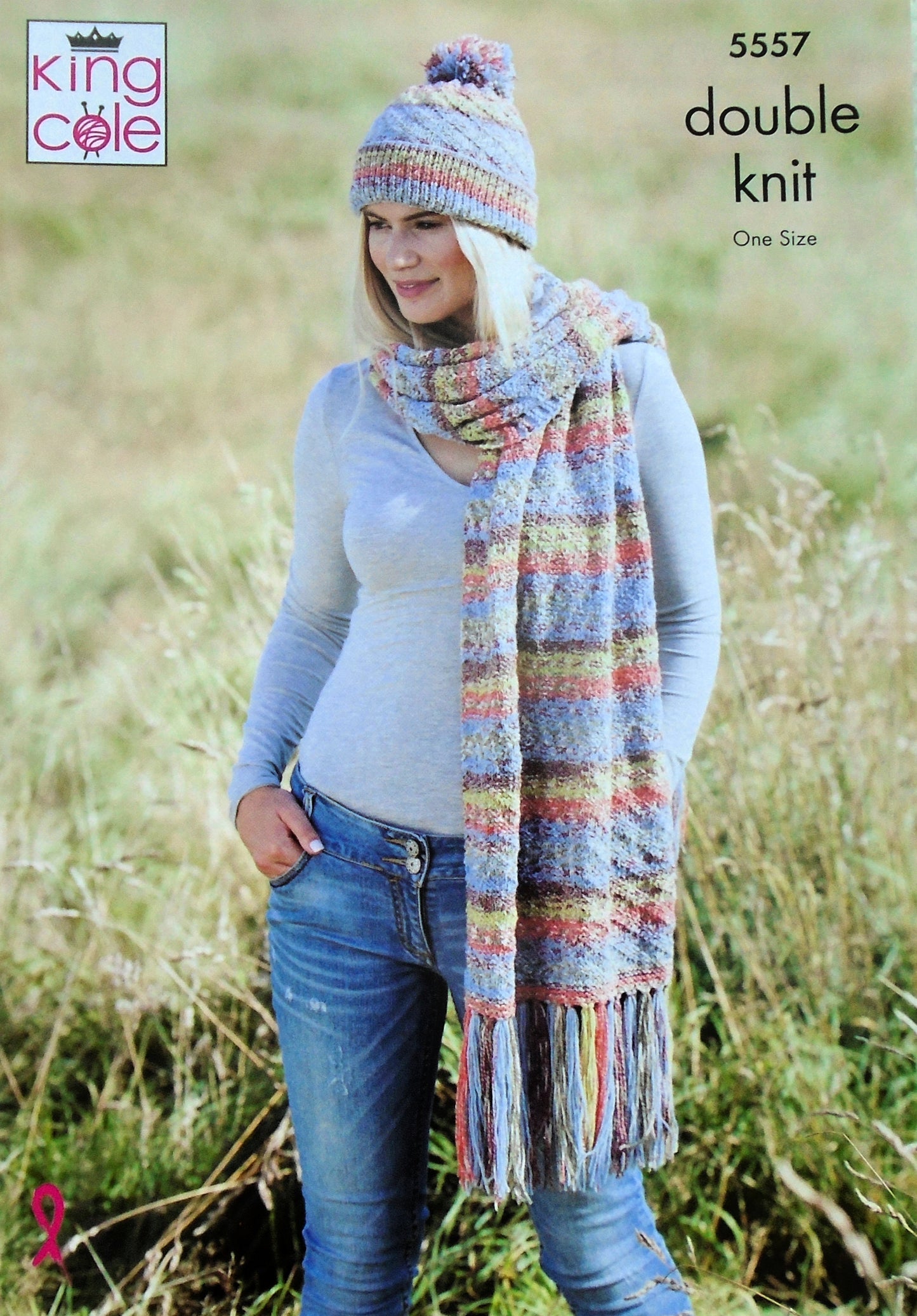 DIGITAL Knitting Pattern Ladies 2 Styles Shawl/Scarf & Matching Hats DK King Cole 5557