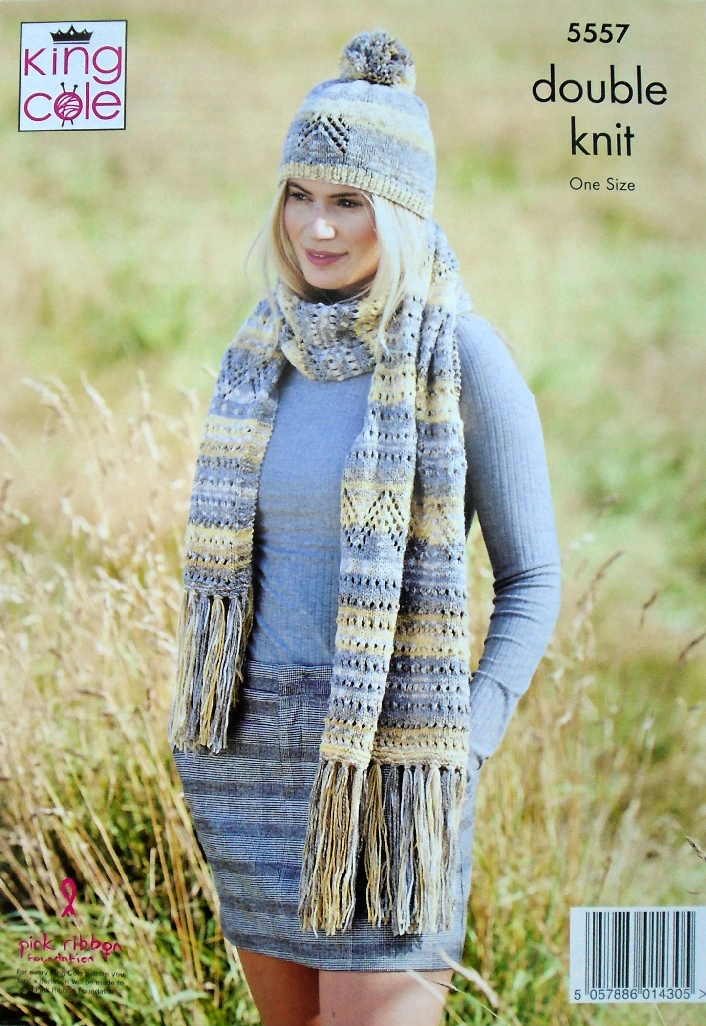 DIGITAL Knitting Pattern Ladies 2 Styles Shawl/Scarf & Matching Hats DK King Cole 5557