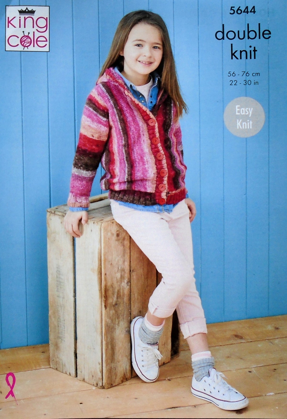 DIGITAL Knitting Pattern Children's Easy Knit Sideways Knit Cardigan and Hoodie DK King Cole 5644