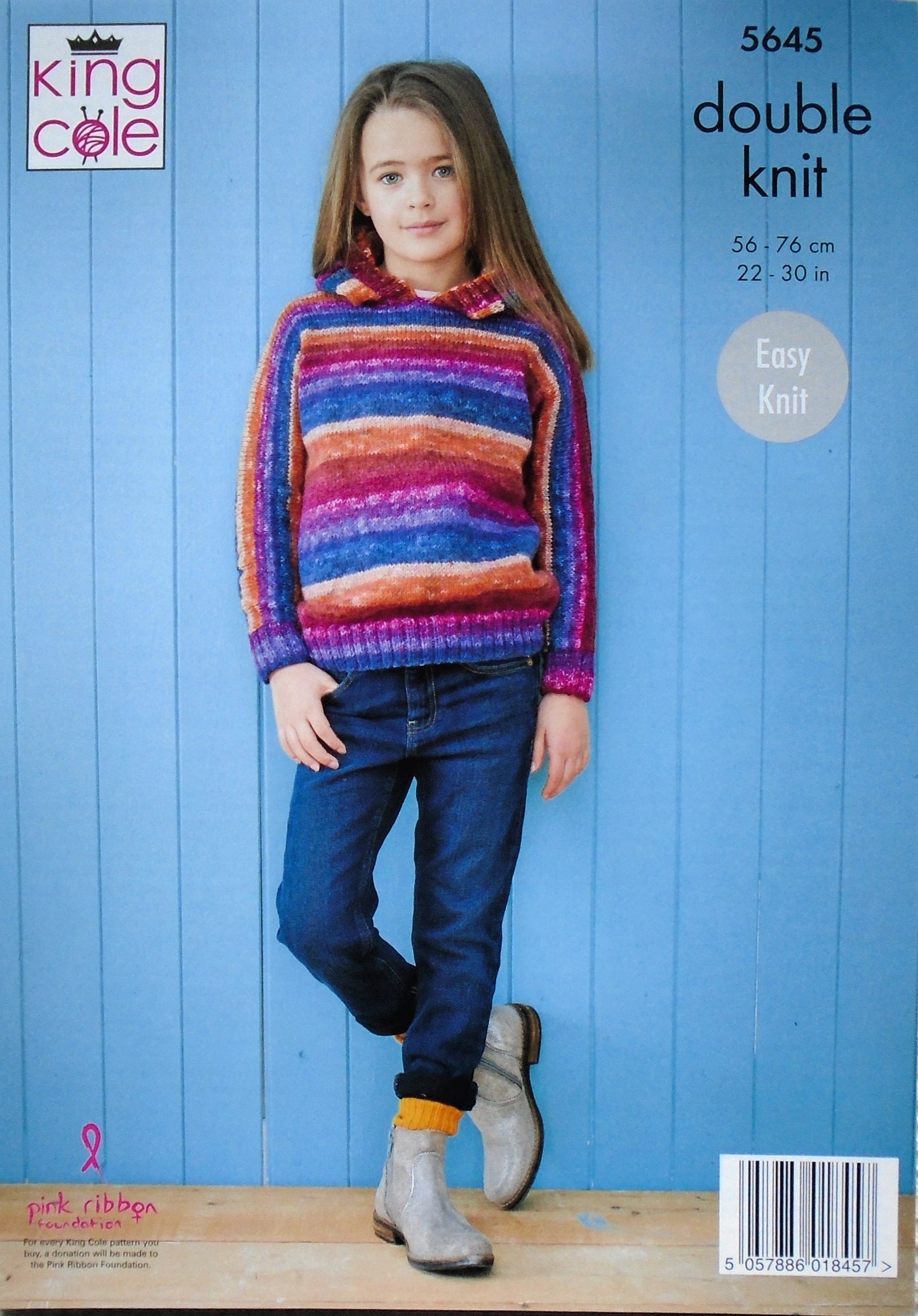 DIGITAL Knitting Pattern Children's Easy Knit Jumper and Hoodie DK King Cole 5645