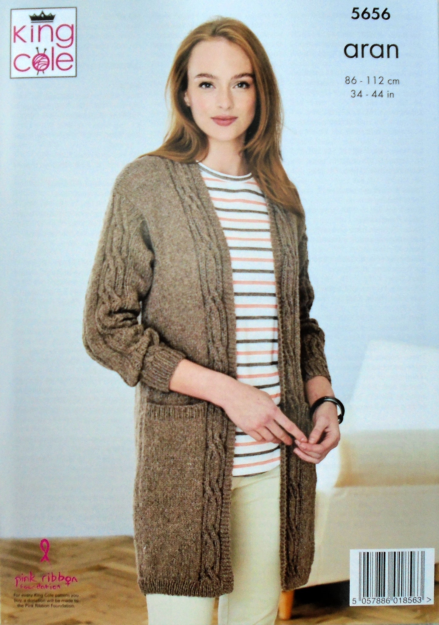 DIGITAL Knitting Pattern Womens Cable Jacket with Pockets & Cable Waistcoat Aran King Cole 5656