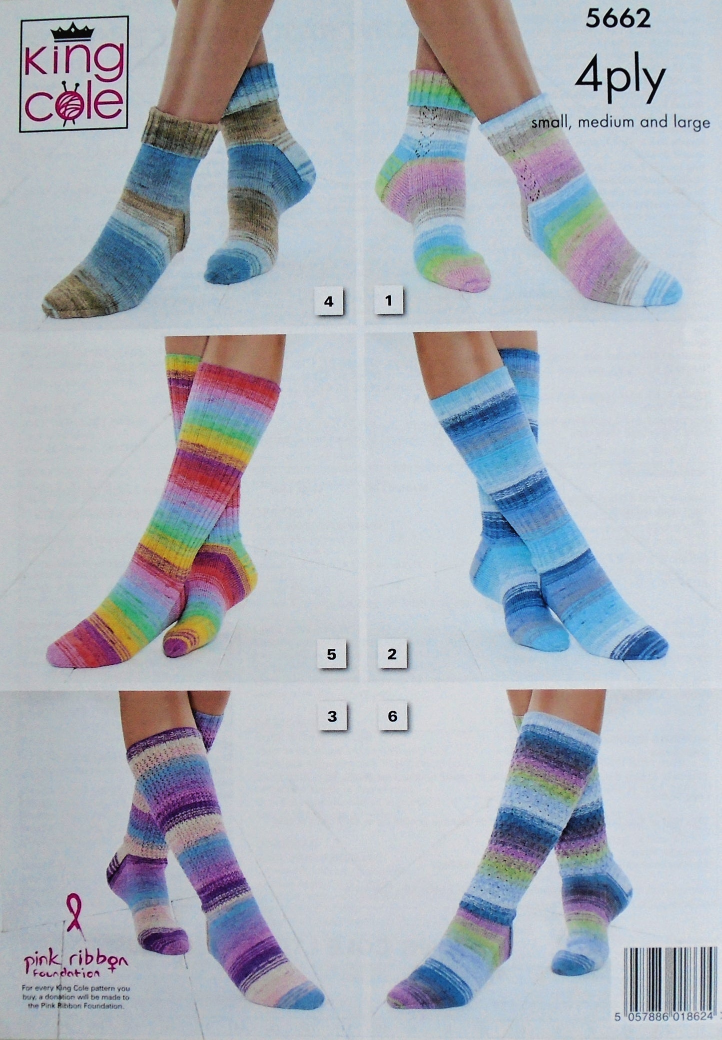 DIGITAL Knitting Pattern LadiesTriangular Wrap and Socks 6 Styles 4ply King Cole 5662