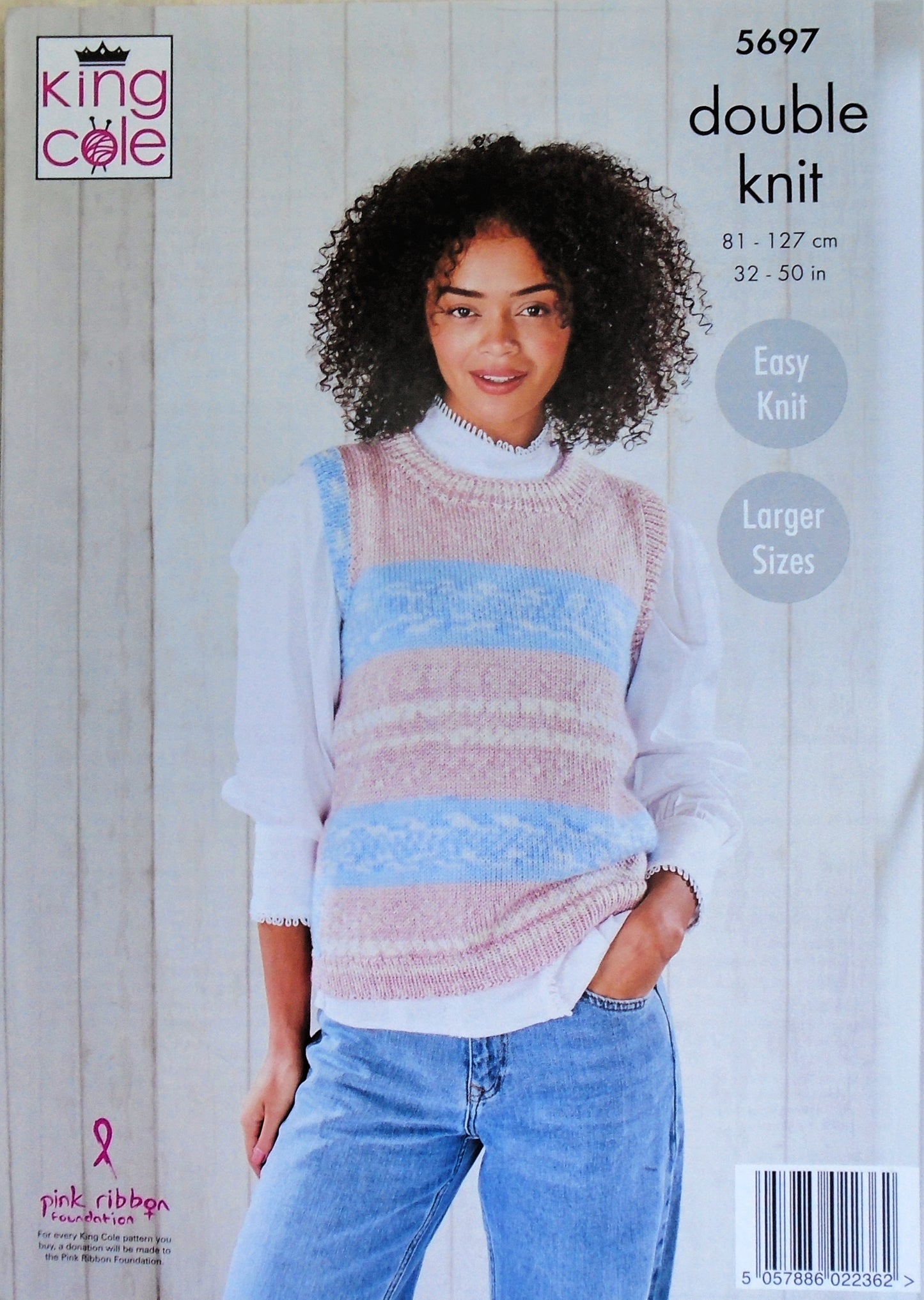 DIGITAL Knitting Pattern Ladies Easy Knit Sleeveless Jumpers Fjord DK 5697 King Cole