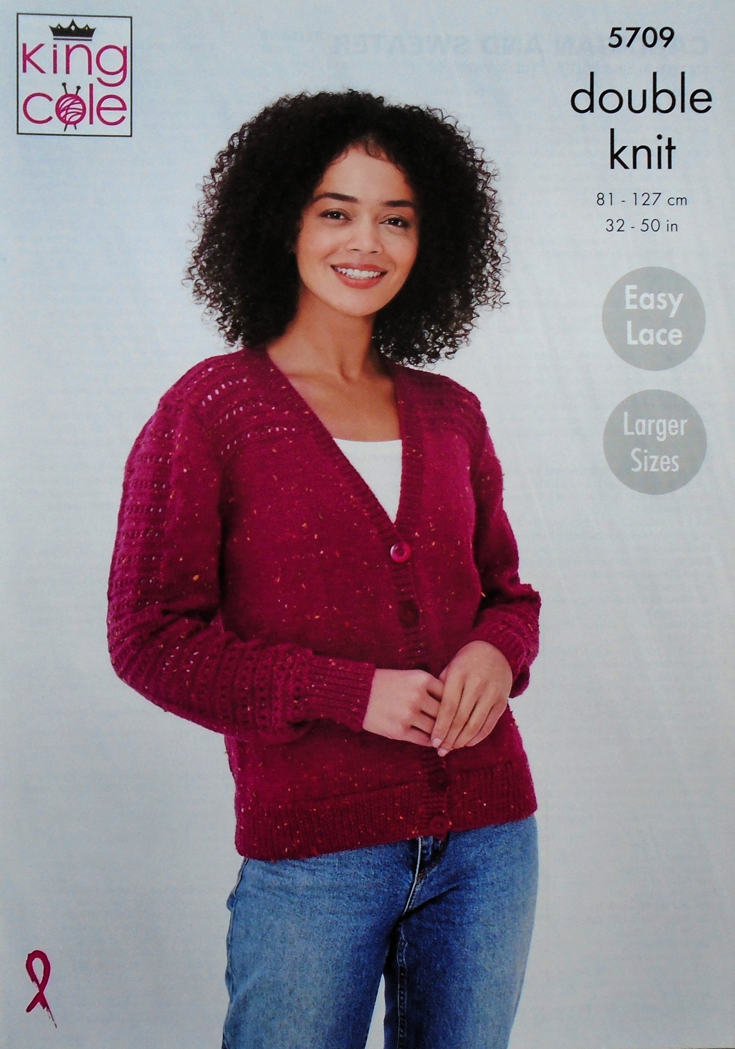DIGITAL Knitting Pattern Ladies Lace Yoke and Sleeve Cardigan & Jumper DK King Cole 5709