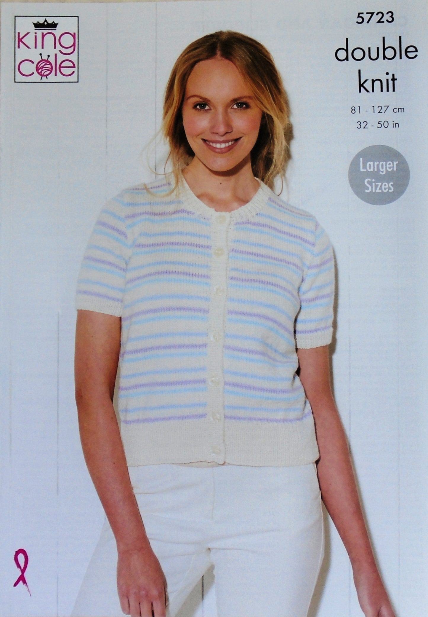 DIGITAL Knitting Pattern Ladies Round Neck Easy Knit Cardigan & Top DK King Cole 5723