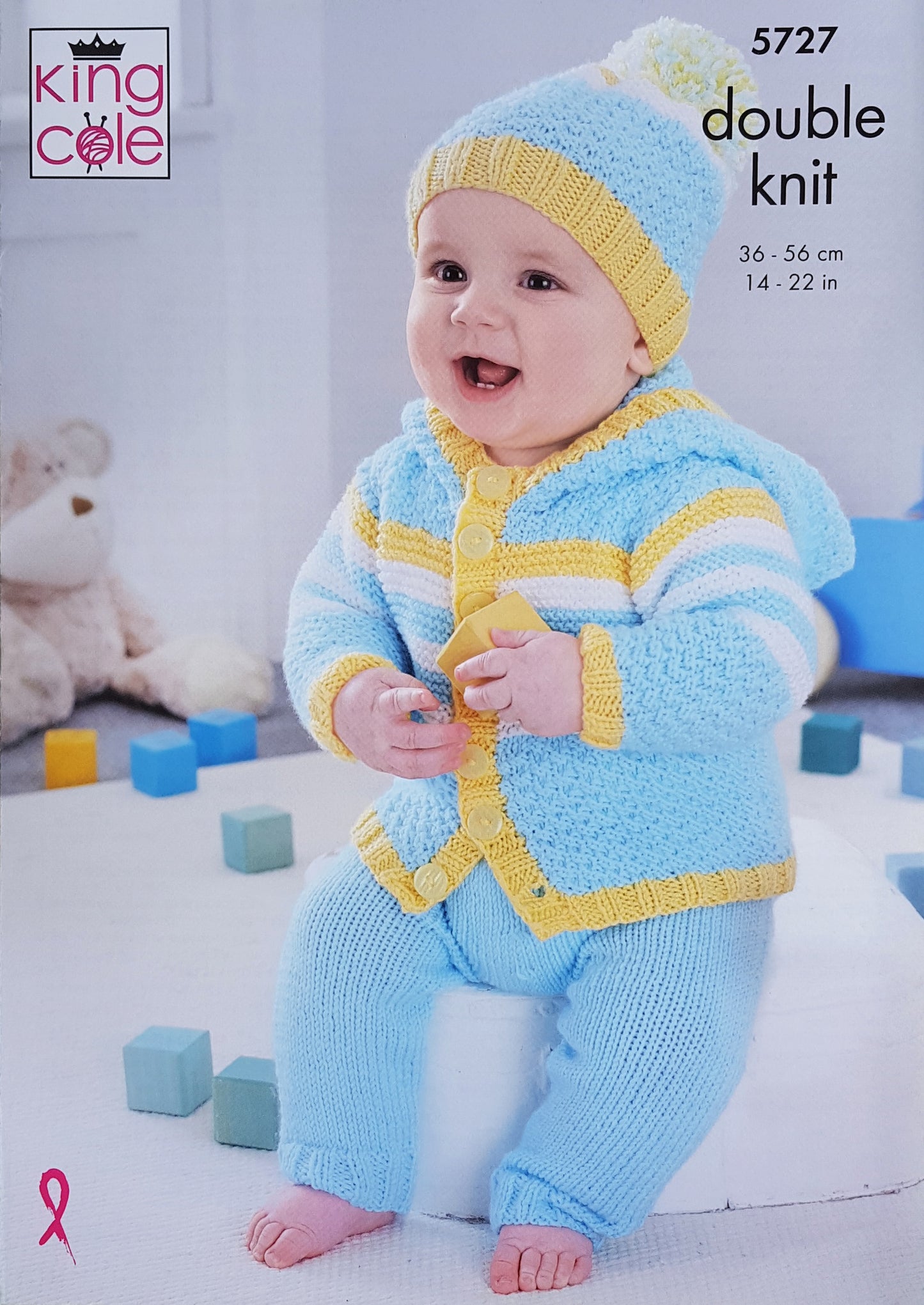 DIGITAL Knitting Pattern Baby Hoodie Trousers, Jumper & Hat Cherish DK King Cole 5727