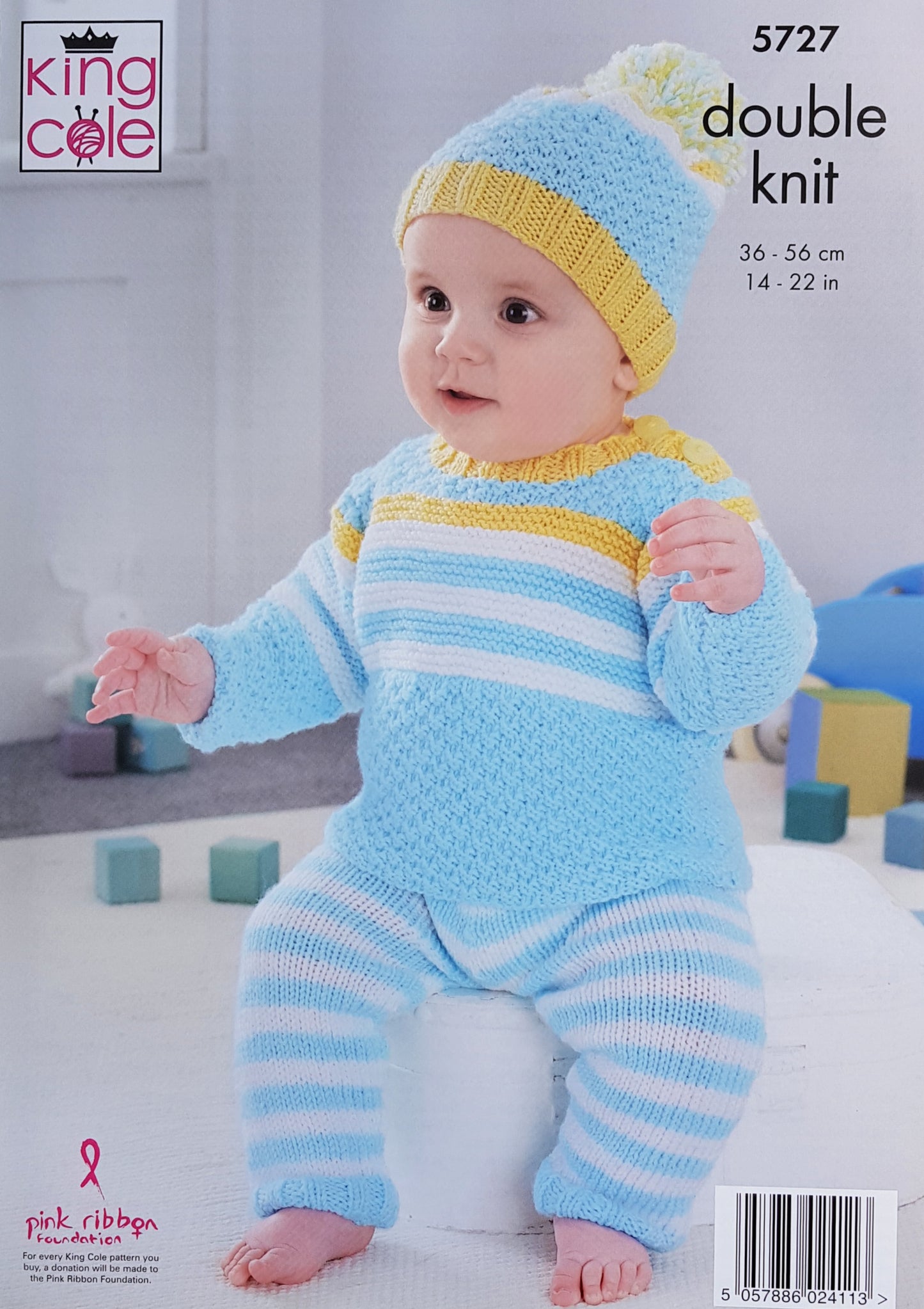 DIGITAL Knitting Pattern Baby Hoodie Trousers, Jumper & Hat Cherish DK King Cole 5727