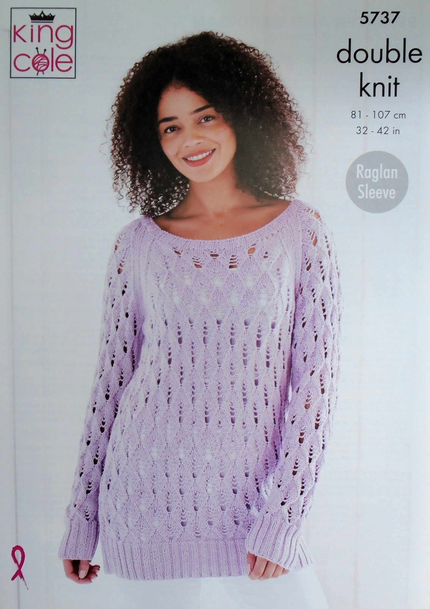 DIGITAL Knitting Pattern Ladies Lacy Jacket and Jumper Cottonsoft DK King Cole 5737