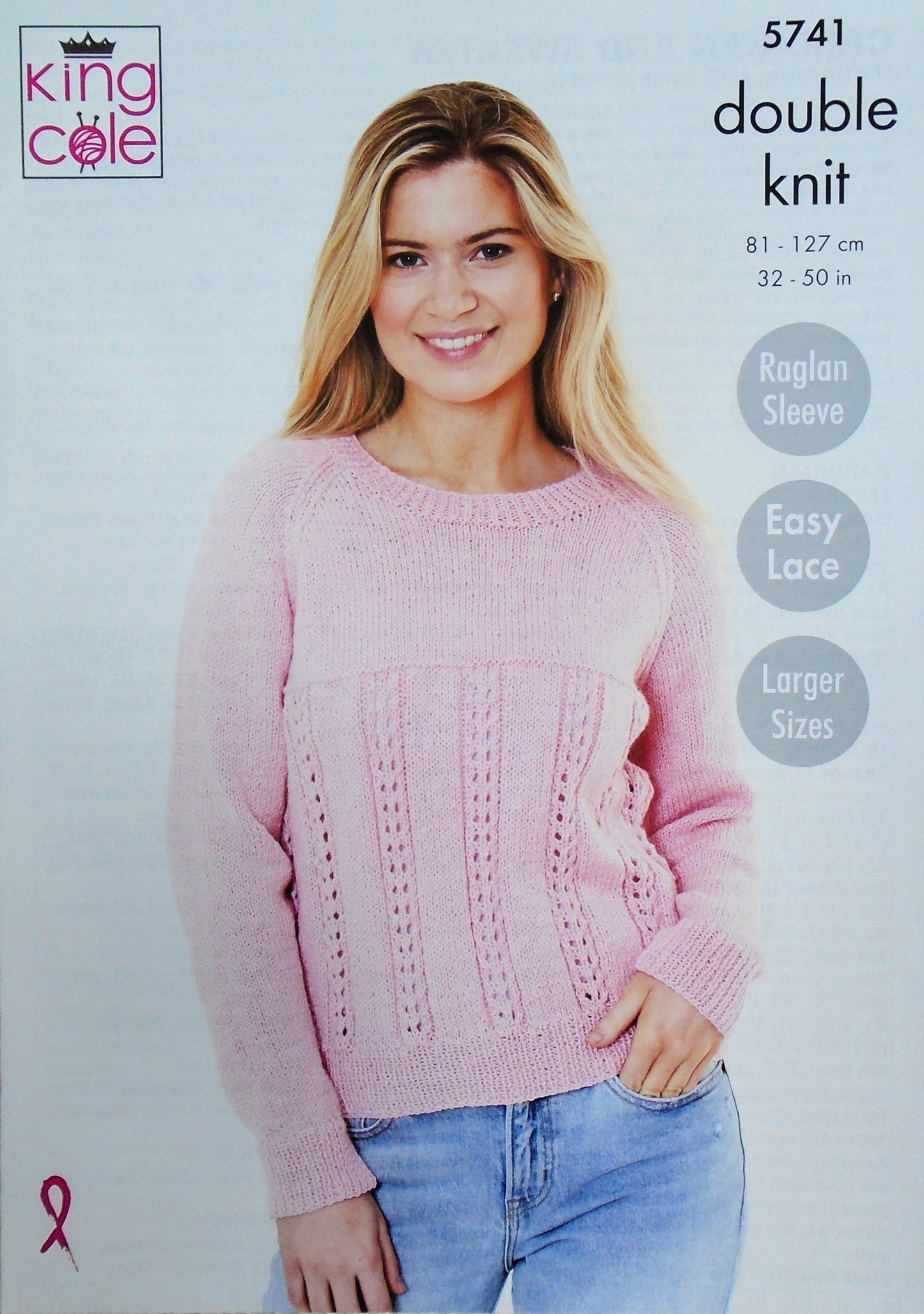 DIGITAL Knitting Pattern Ladies Easy Lace Cardigan and Jumper Drifter DK King Cole 5741