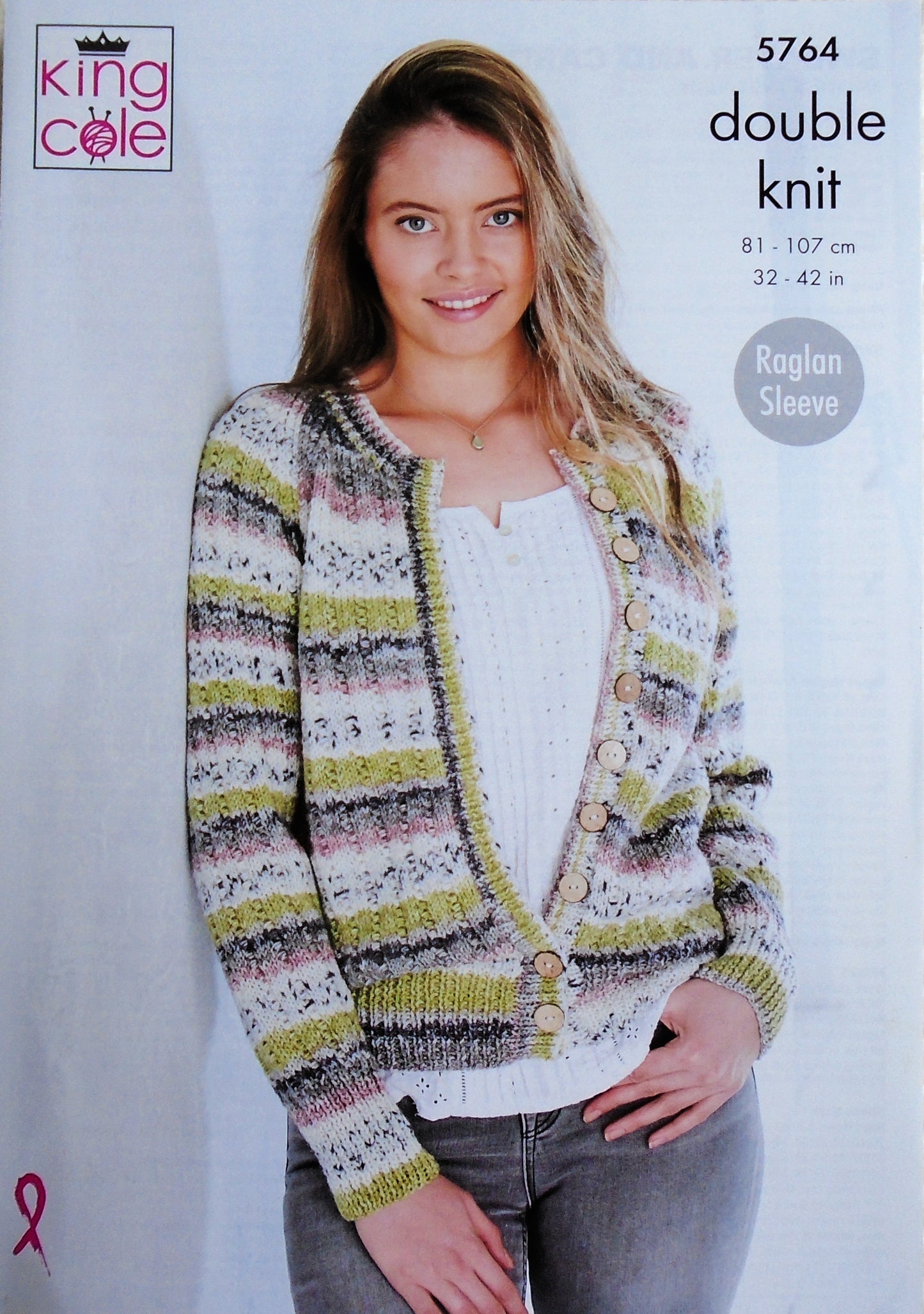 DIGITAL Knitting Pattern Ladies Rib Cardigan and Jumper DK King Cole 5764