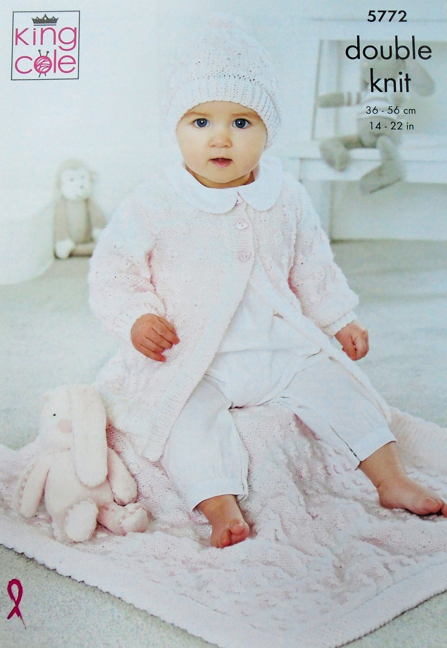 DIGITAL Knitting Pattern Baby Textured Hat Coat Blanket King Cole Baby Pure DK 5772
