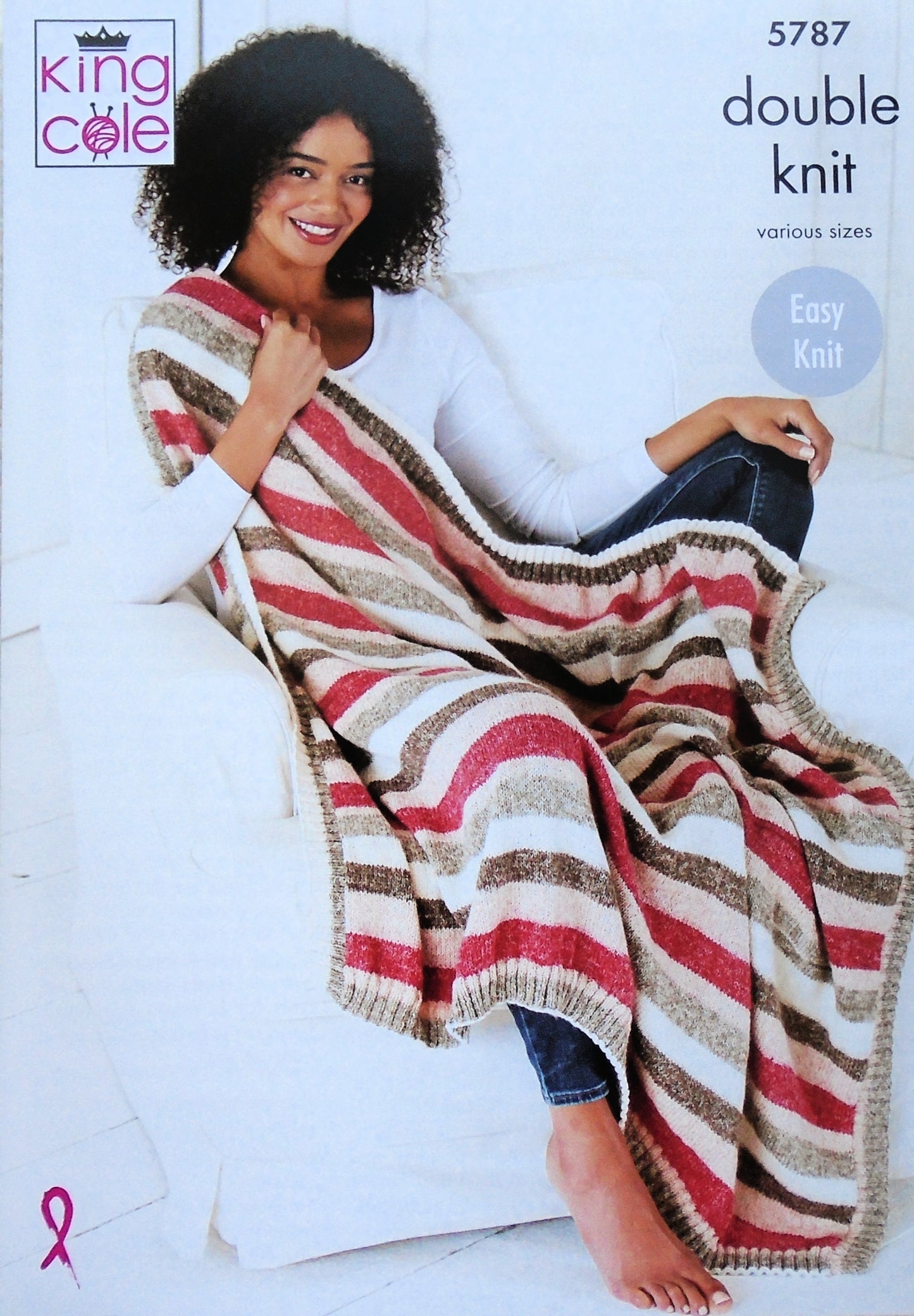 DIGITAL Knitting Pattern Easy Knit Plain or Lace Throw and Bed Runner Harvest DK 5787
