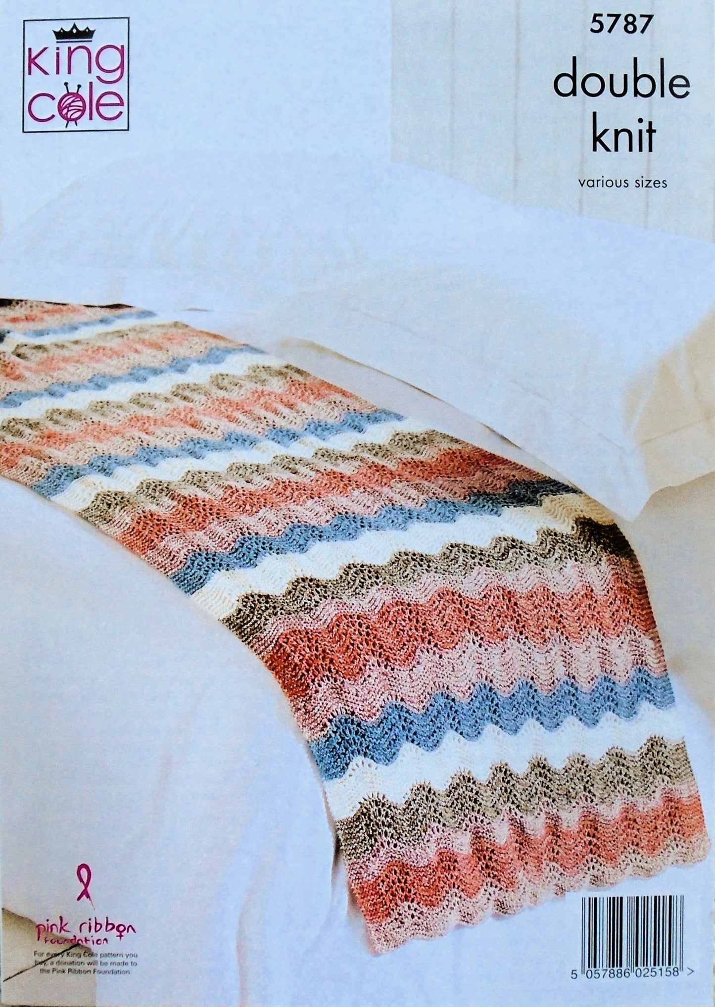 DIGITAL Knitting Pattern Easy Knit Plain or Lace Throw and Bed Runner Harvest DK 5787