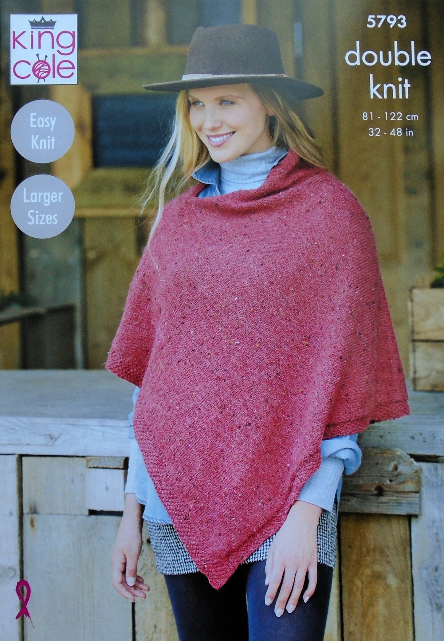 DIGITAL Knitting Pattern Ladies 2 Styles Poncho Homespun DK King Cole 5793