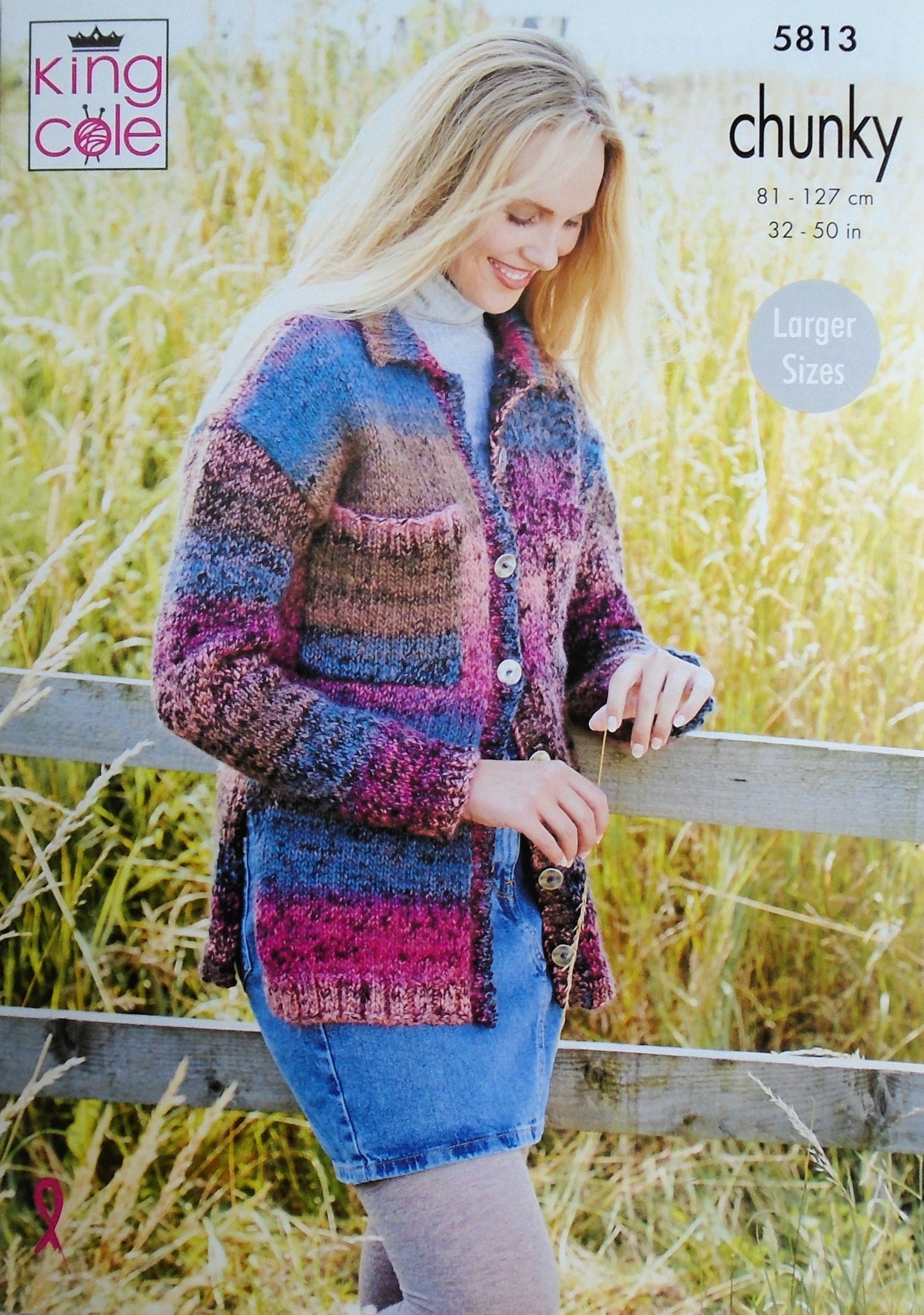 DIGITAL Knitting Pattern Ladies Jackets Collar &Hood Inc Plus Size Chunky King Cole 5813