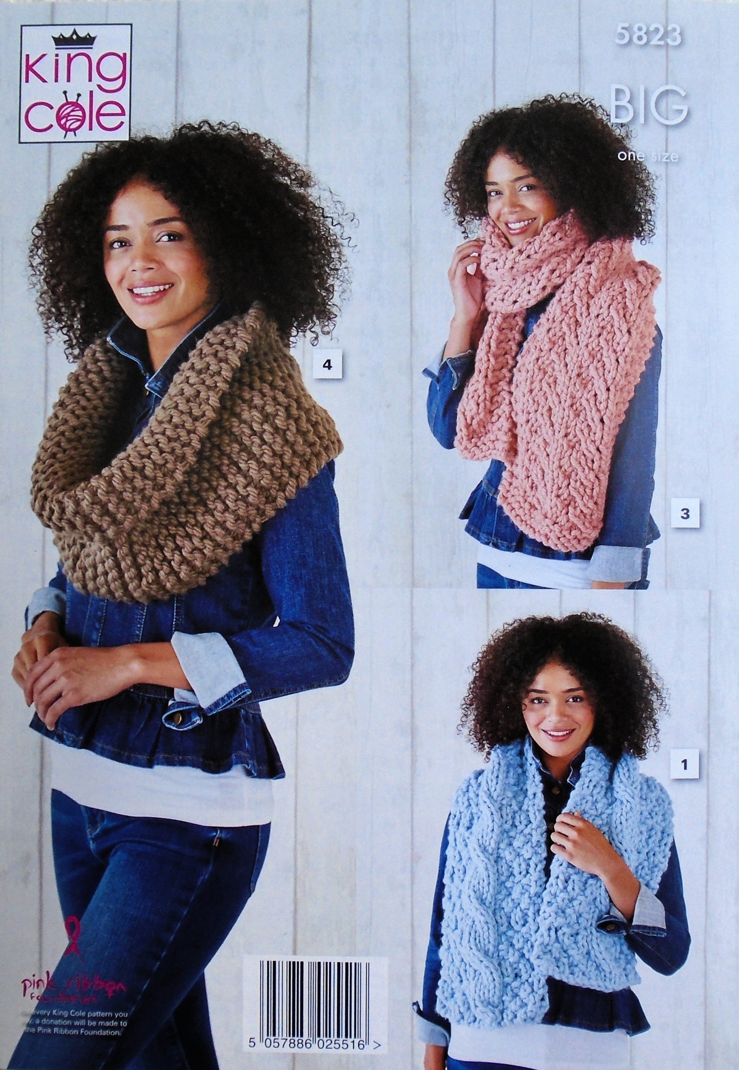 DIGITAL Knitting Pattern Ladies Very Easy Large Snood, Cable Wrap and 2 Styles Cable Scarf in Mega Chunky 5823