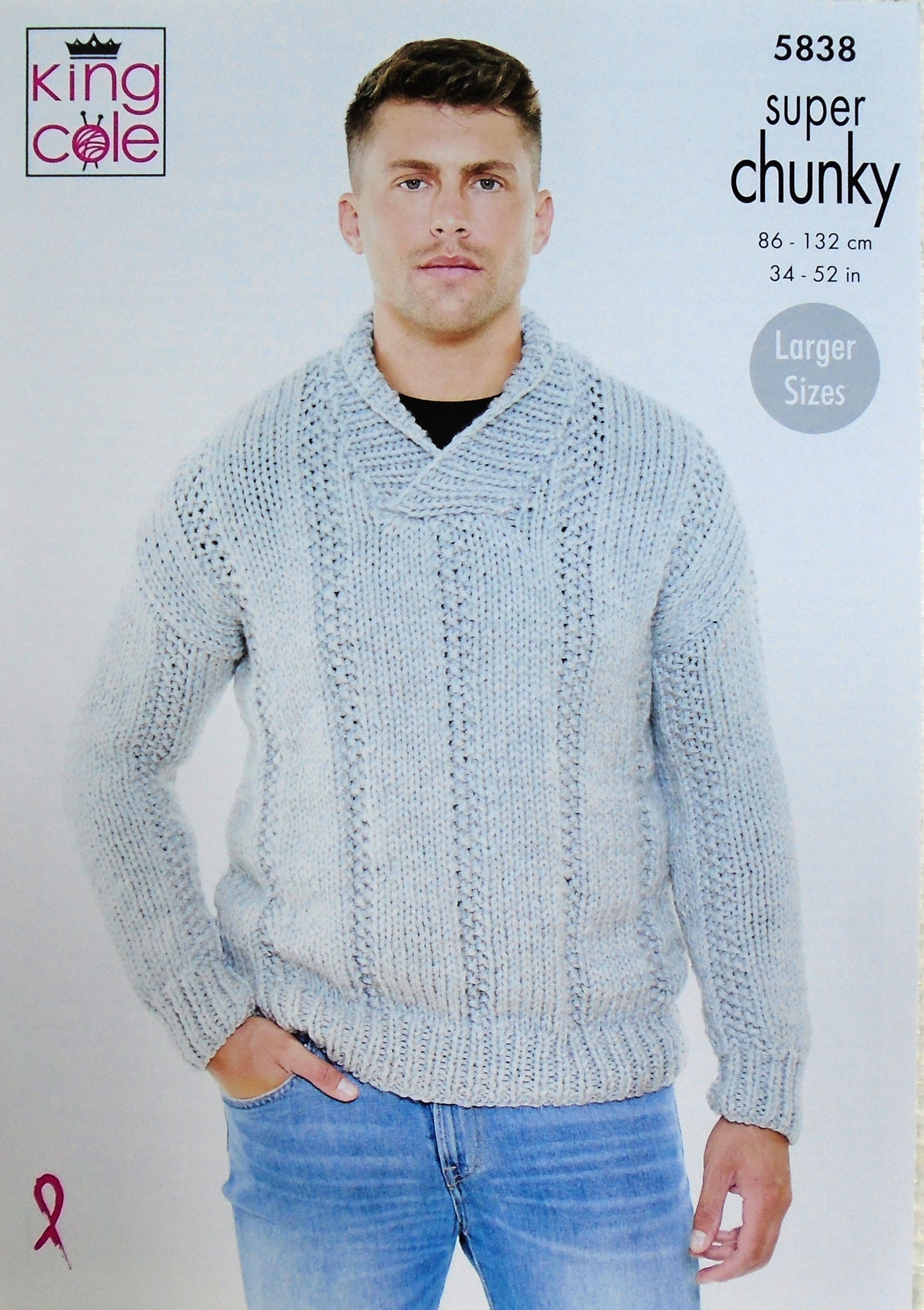DIGITAL Knitting Pattern Round/Cross-Neck Textured Jumpers Super Chunky 5838