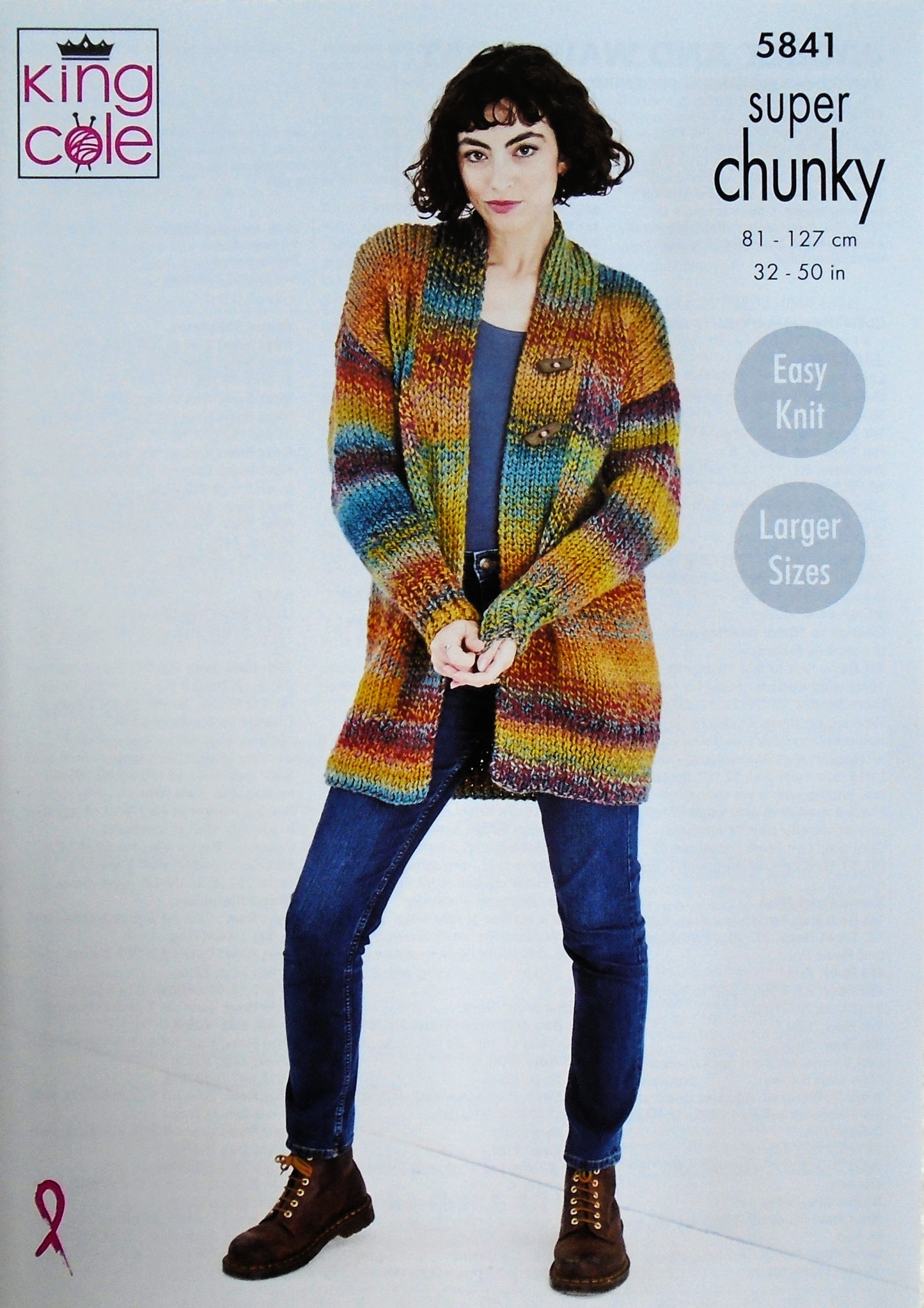 DIGITAL Knitting Pattern Ladies Easy Knit Jacket & Waistcoat Super Chunky King Cole 5841