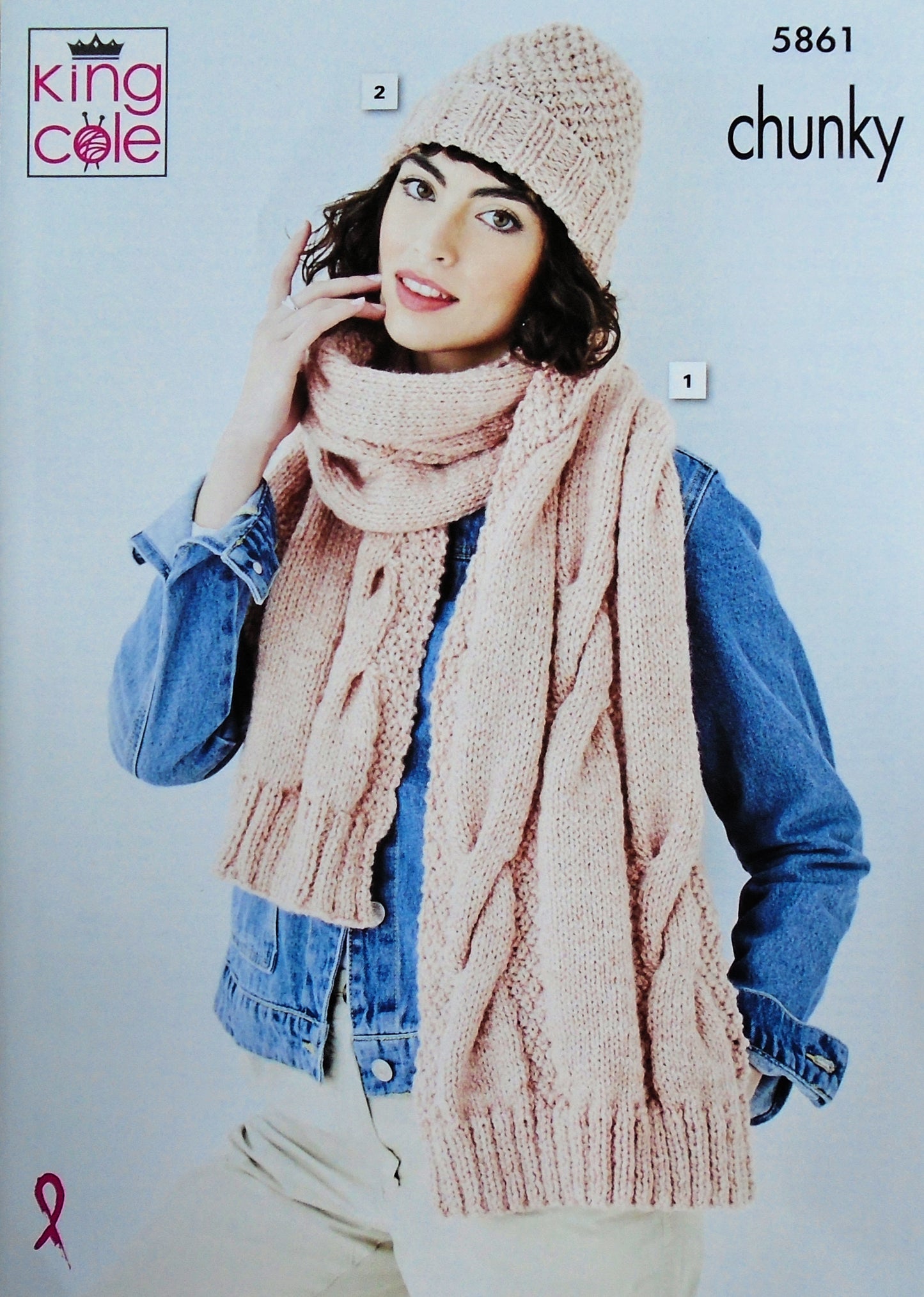 DIGITAL Knitting Pattern Ladies Hats, Scarf and Handwarmers Chunky King Cole 5861