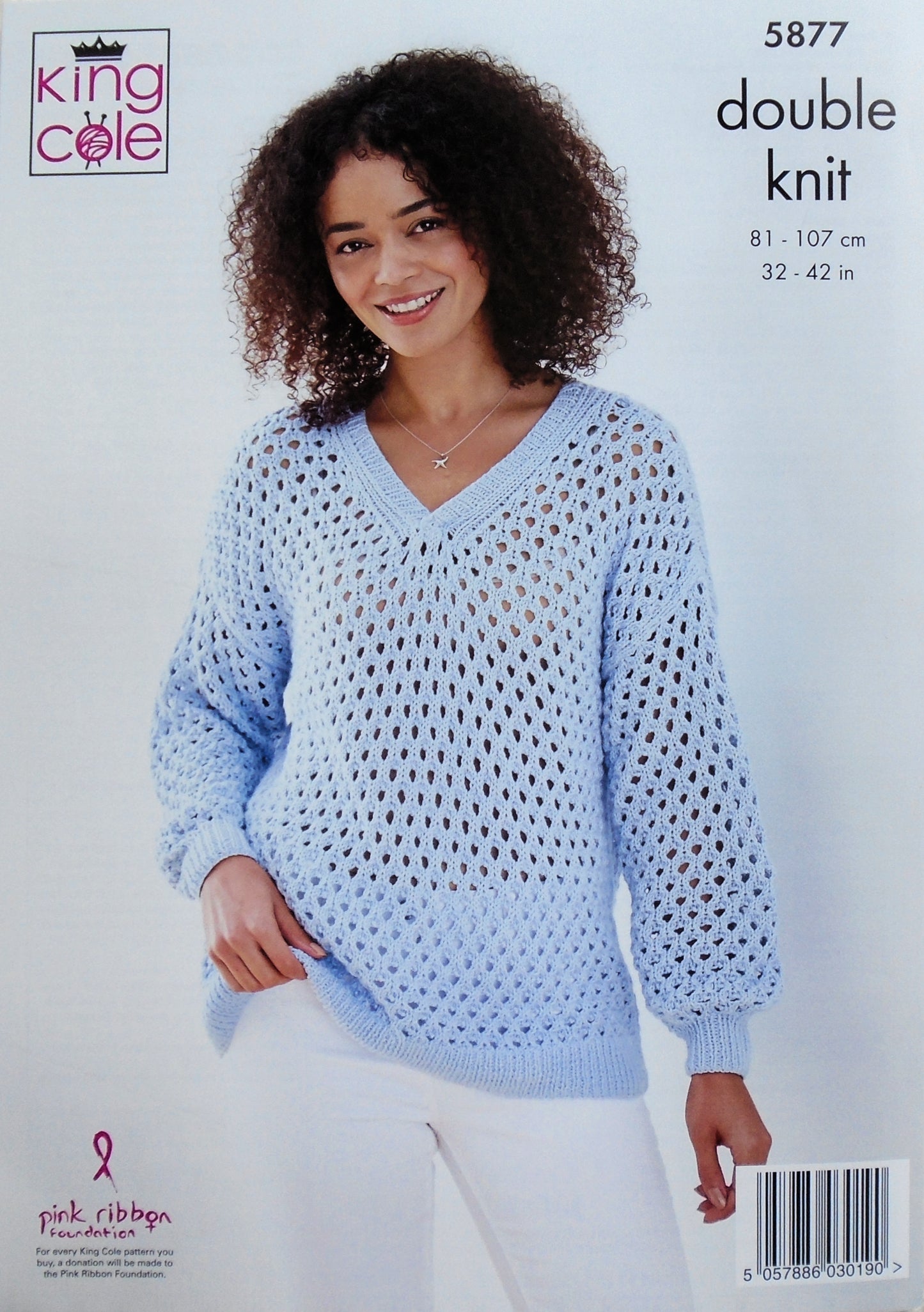 DIGITAL Knitting Pattern 2 Styles of Ladies Lacy Jumpers Cottonsoft DK King Cole 5877
